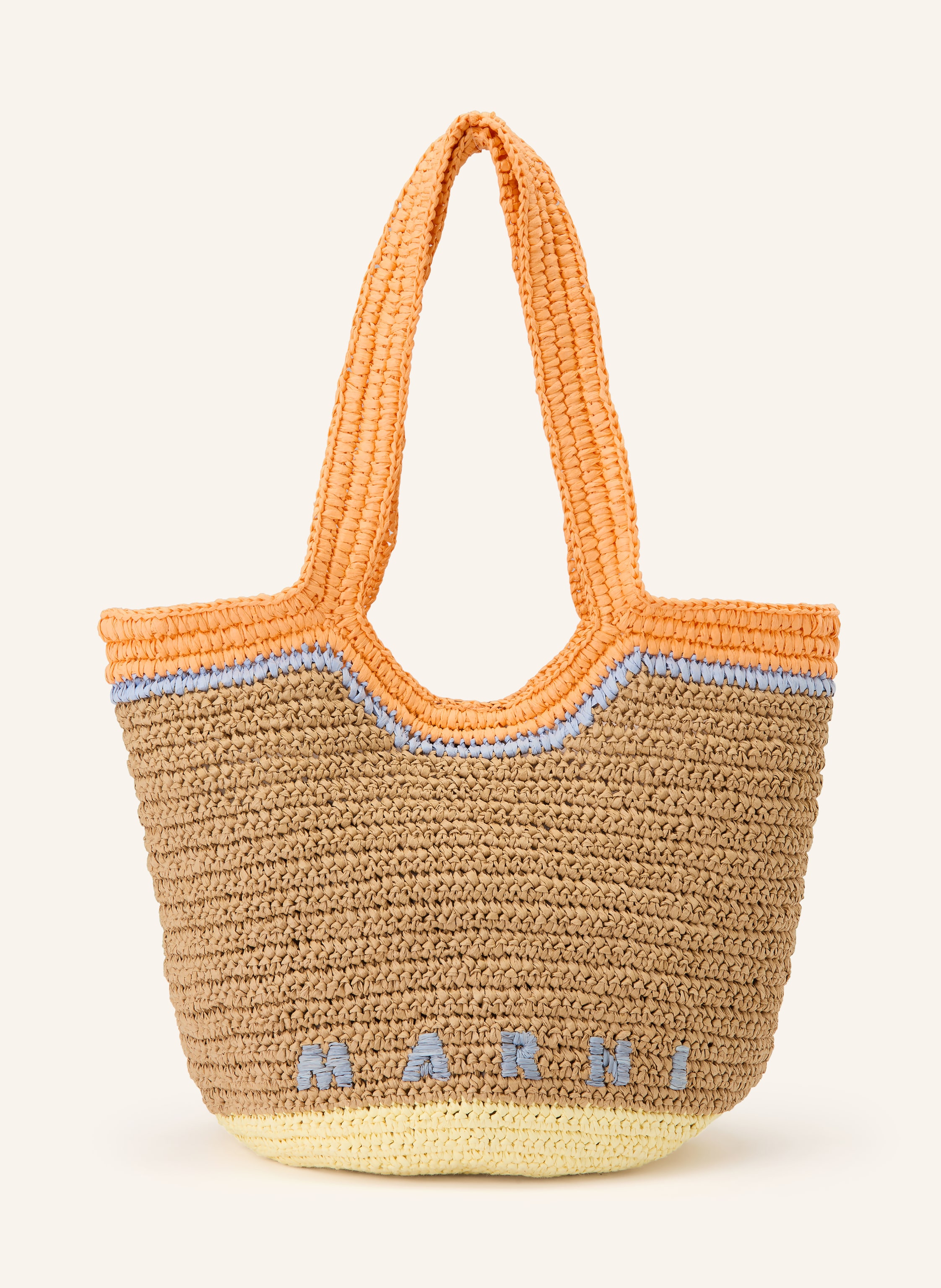 Marni Marni Beuteltasche Small beige in BEIGE / ORANGE / HELLBLAU