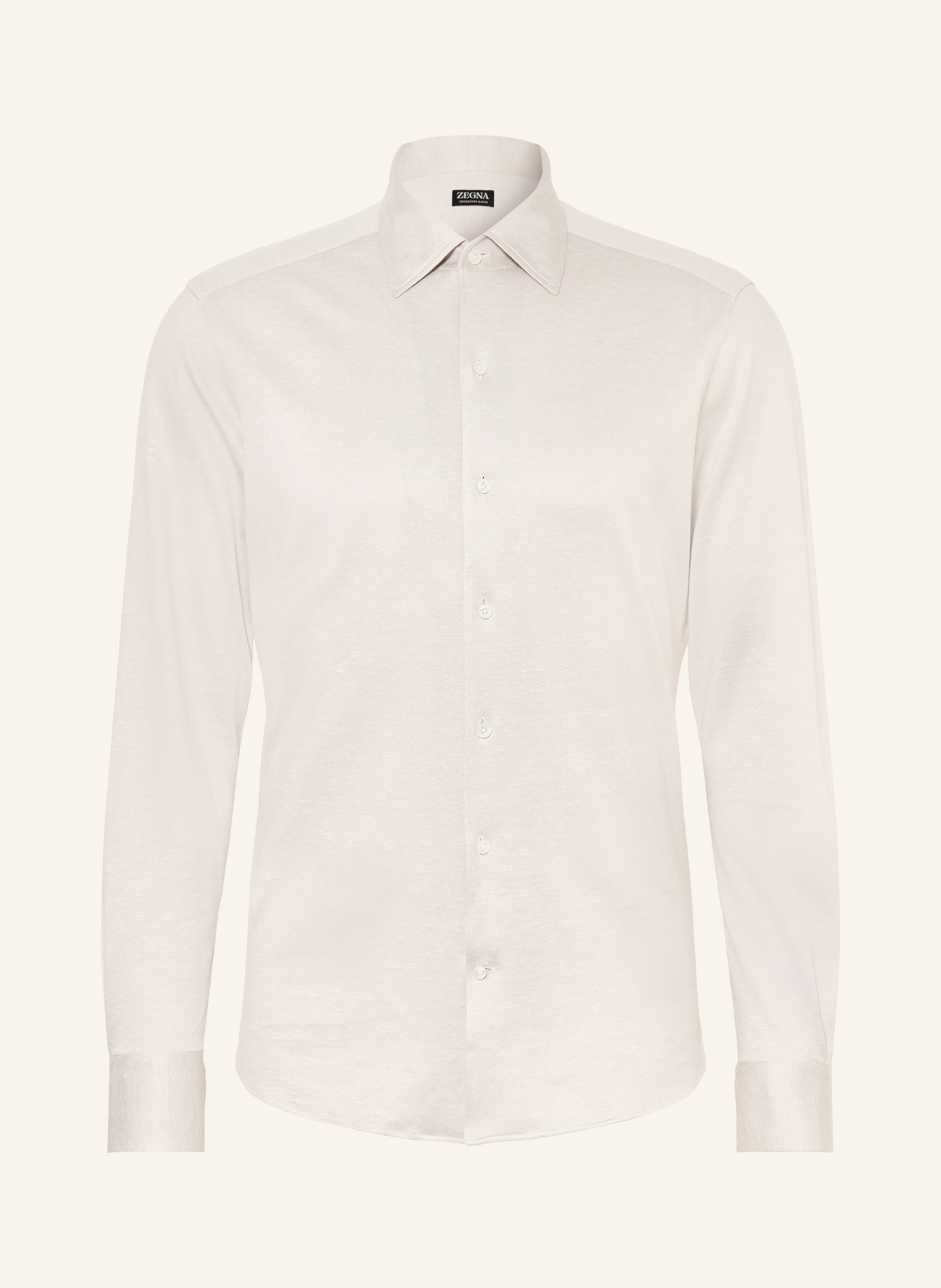 Zegna Zegna Jerseyhemd Slim Fit Mit Seide Und Leinen beige in BEIGE