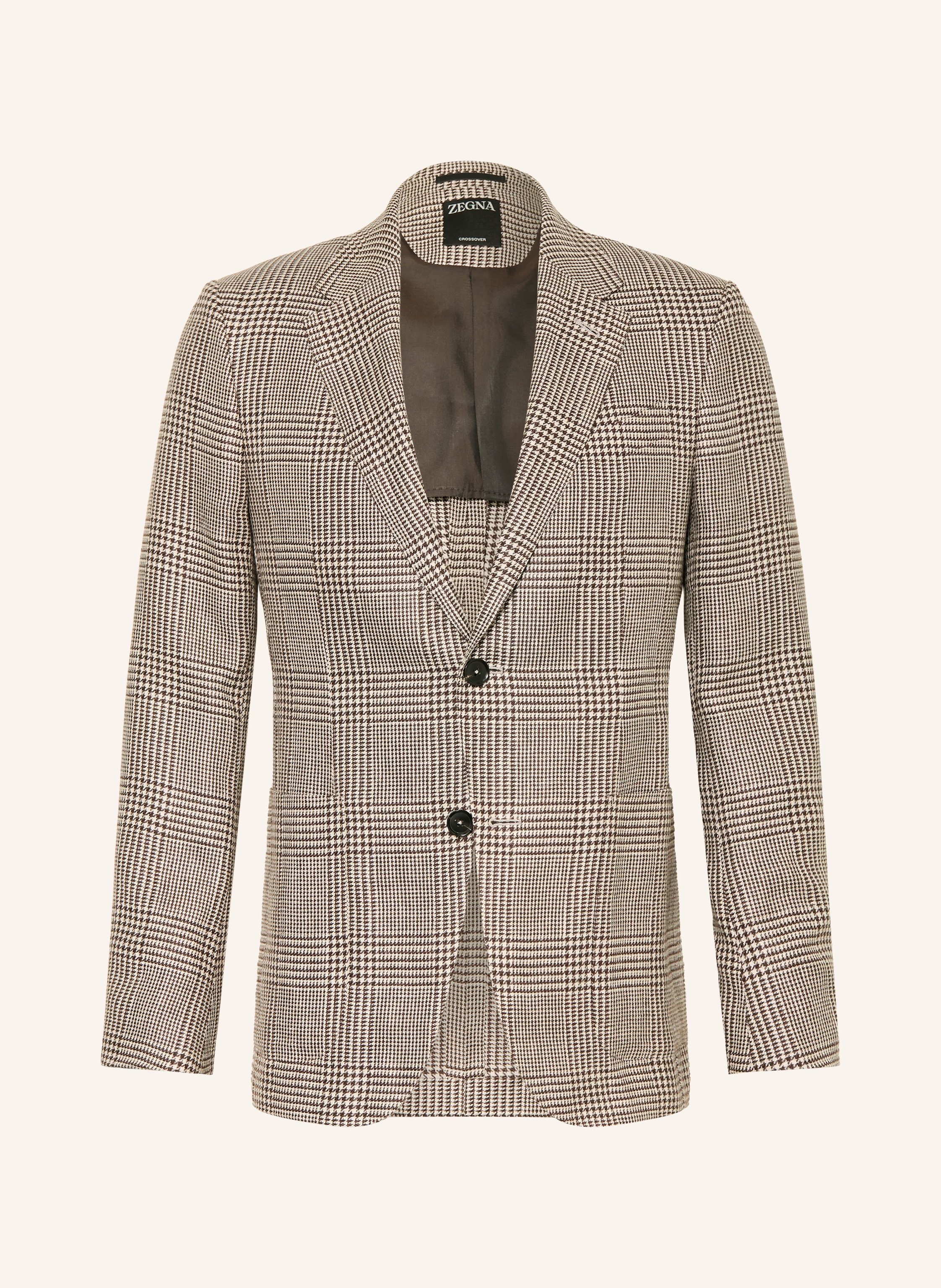 Zegna Zegna Leinensakko Extra Slim Fit braun in BEIGE / DUNKELBRAUN