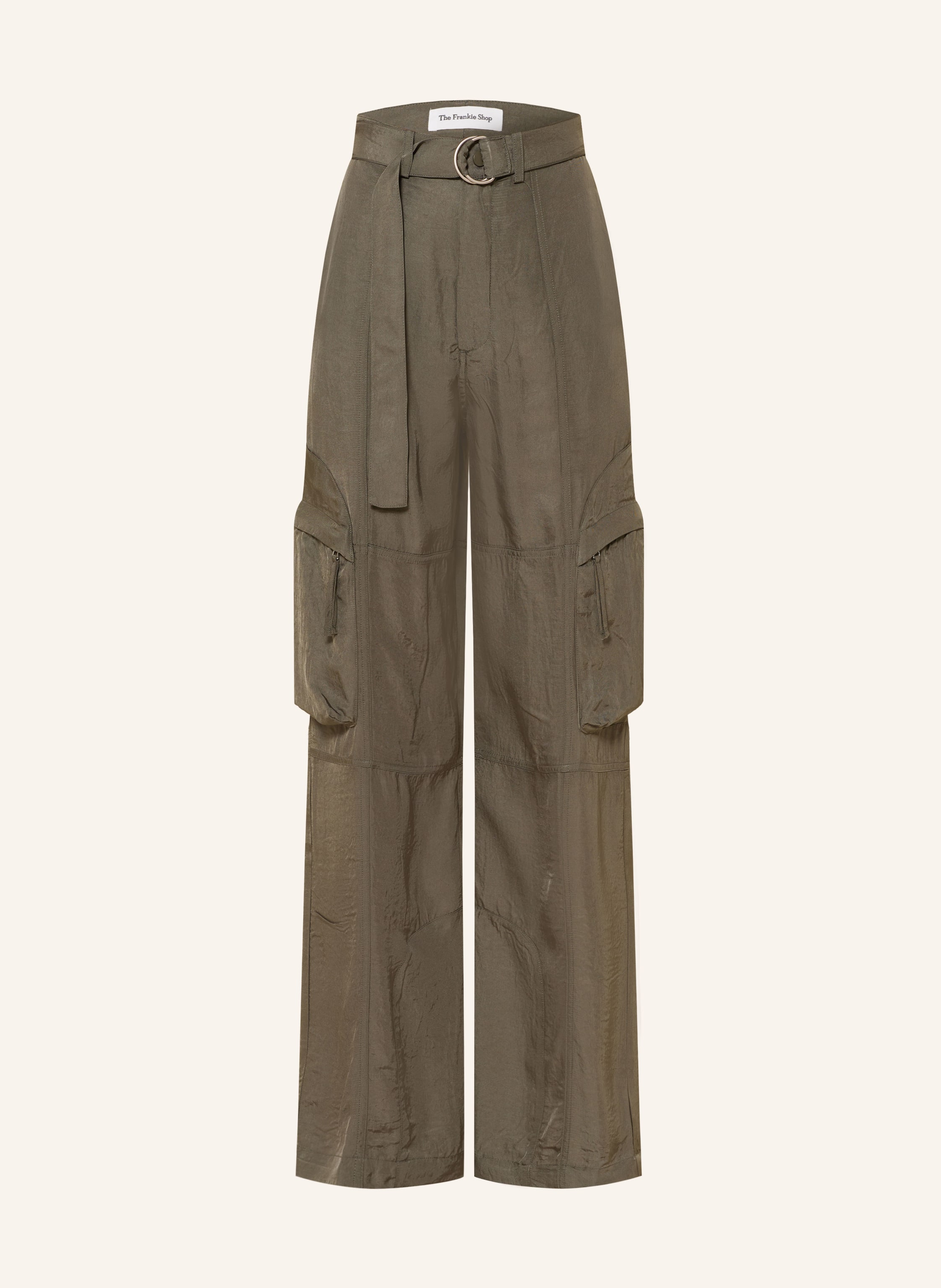 The Frankie Shop Cargohose Kelly Fluid Aus Satin gruen