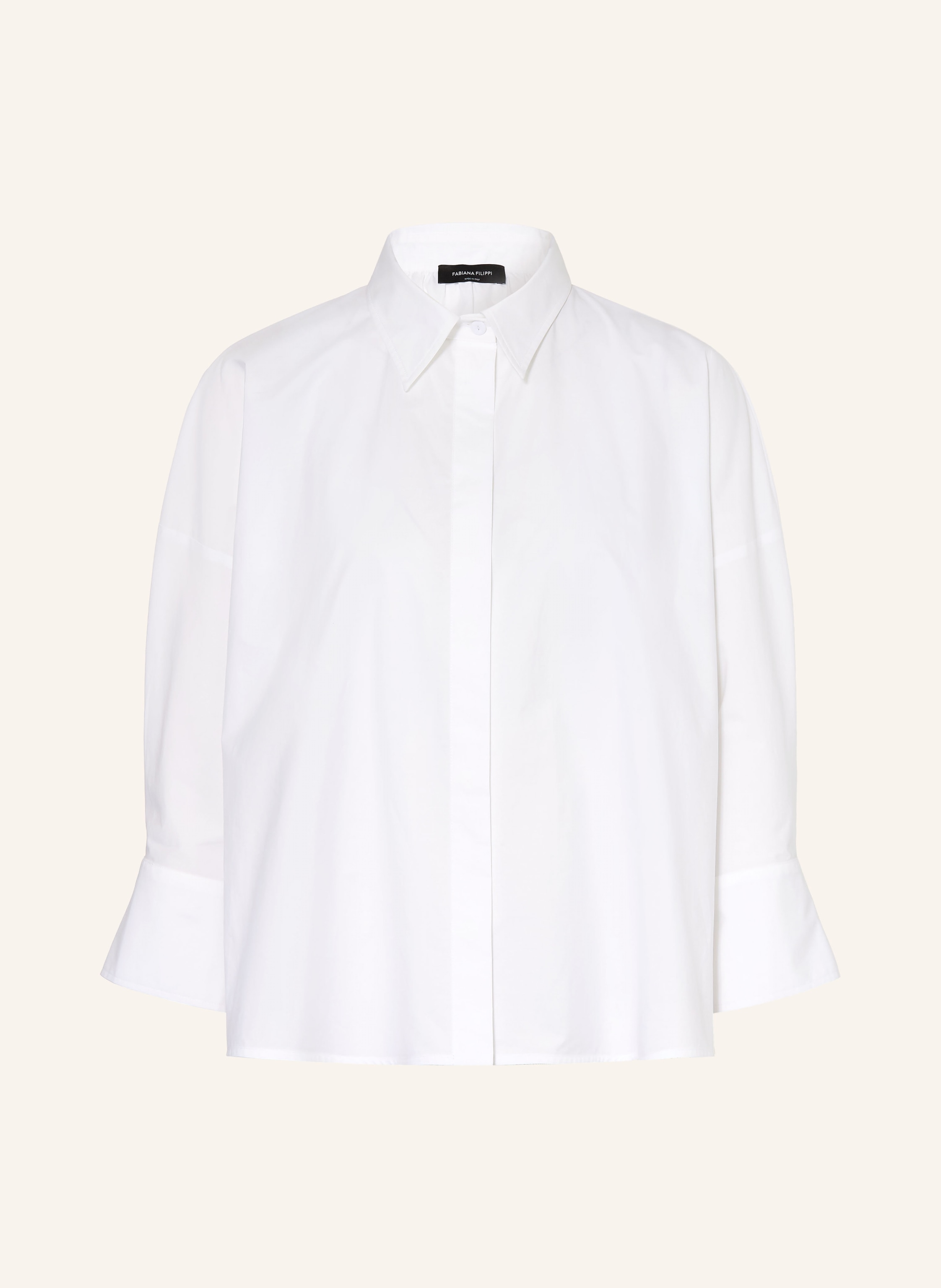FABIANA FILIPPI Blouse with 3/4-length sleeves and rhinestones in