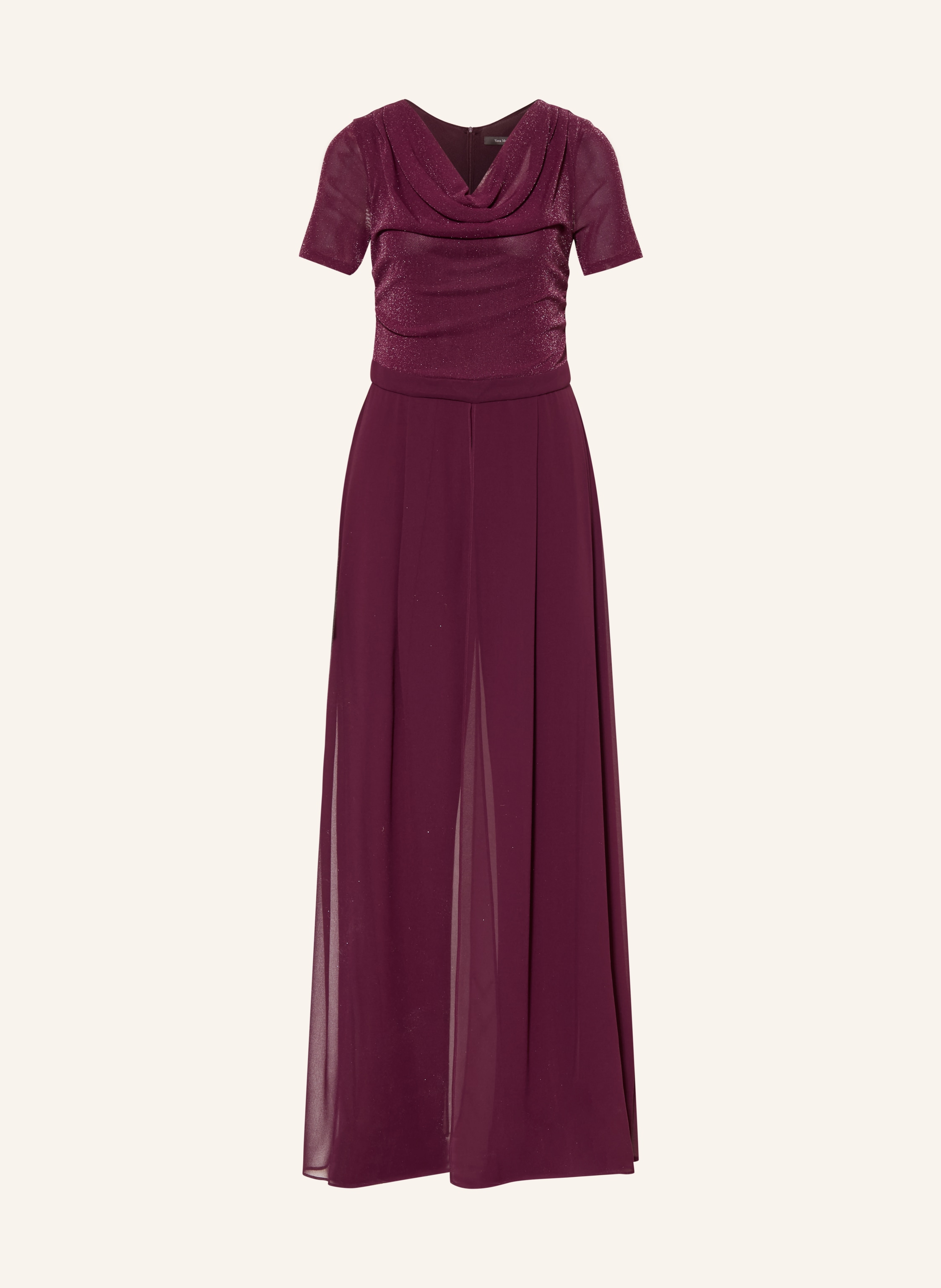 Vera Mont Jumpsuit Im Materialmix Mit Glitzegarn rot