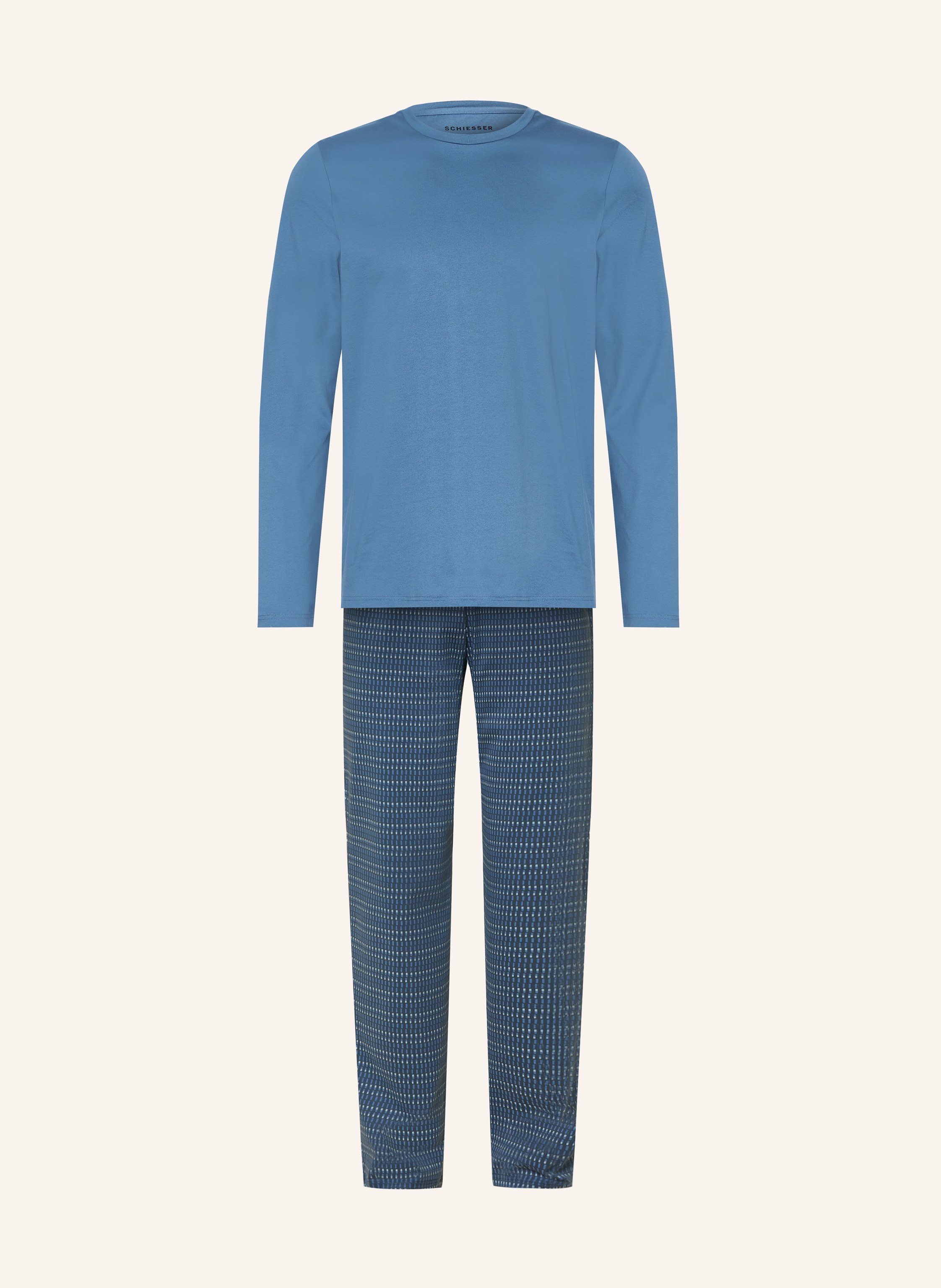 Schiesser Schlafanzug Casual Essentials blau
