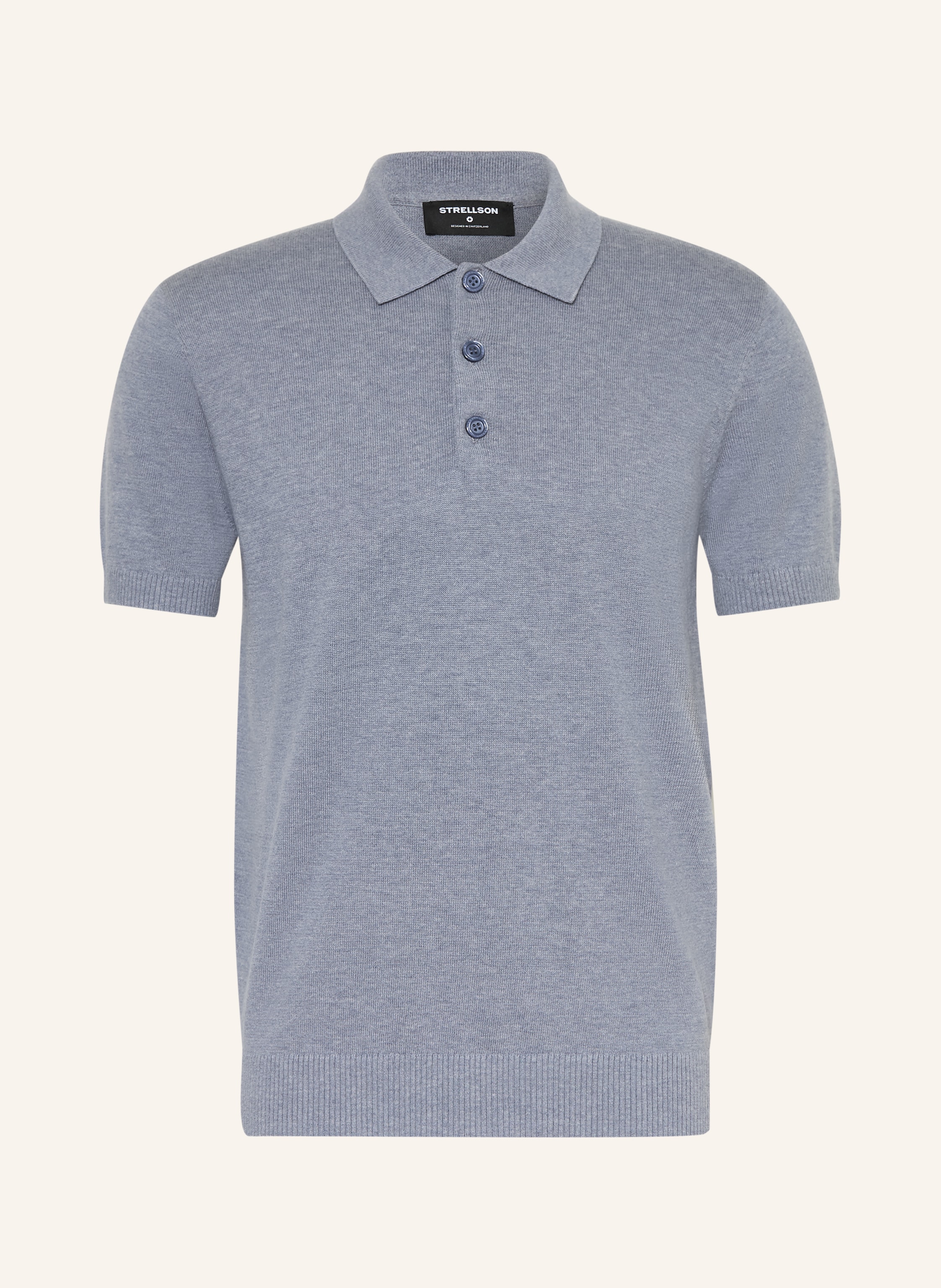 Strellson Strick-Poloshirt Loic blau