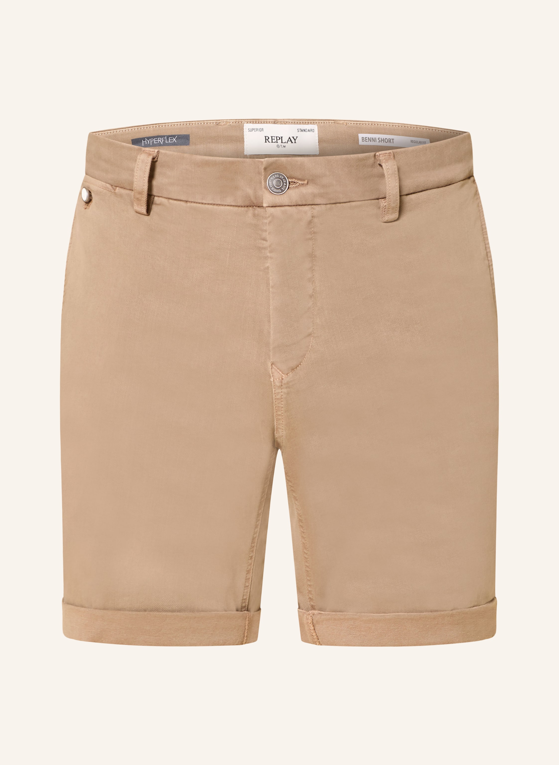 Replay Jeansshorts Benni Regular Fit beige