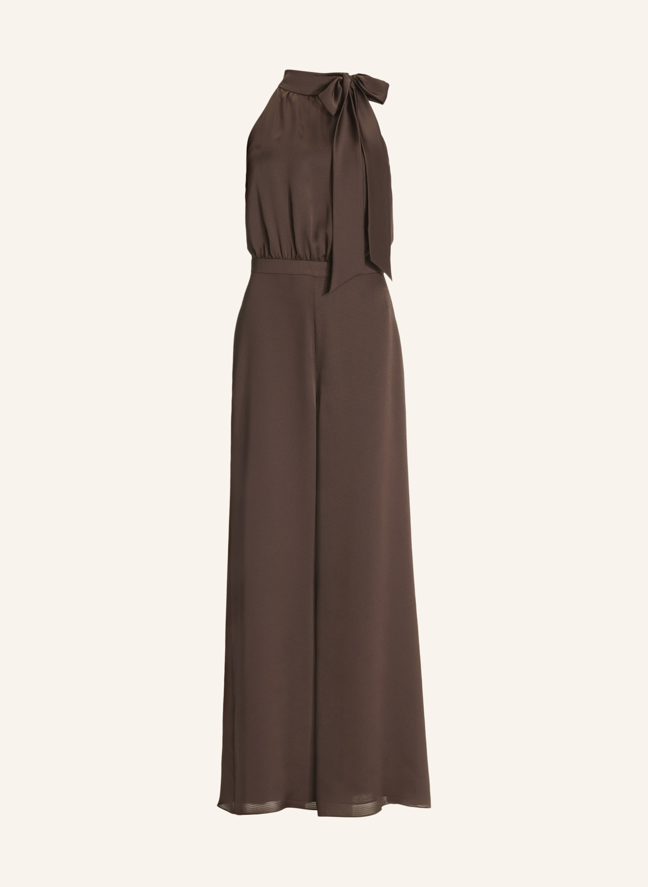 Swing Jumpsuit Aus Satin Mit Schluppe braun