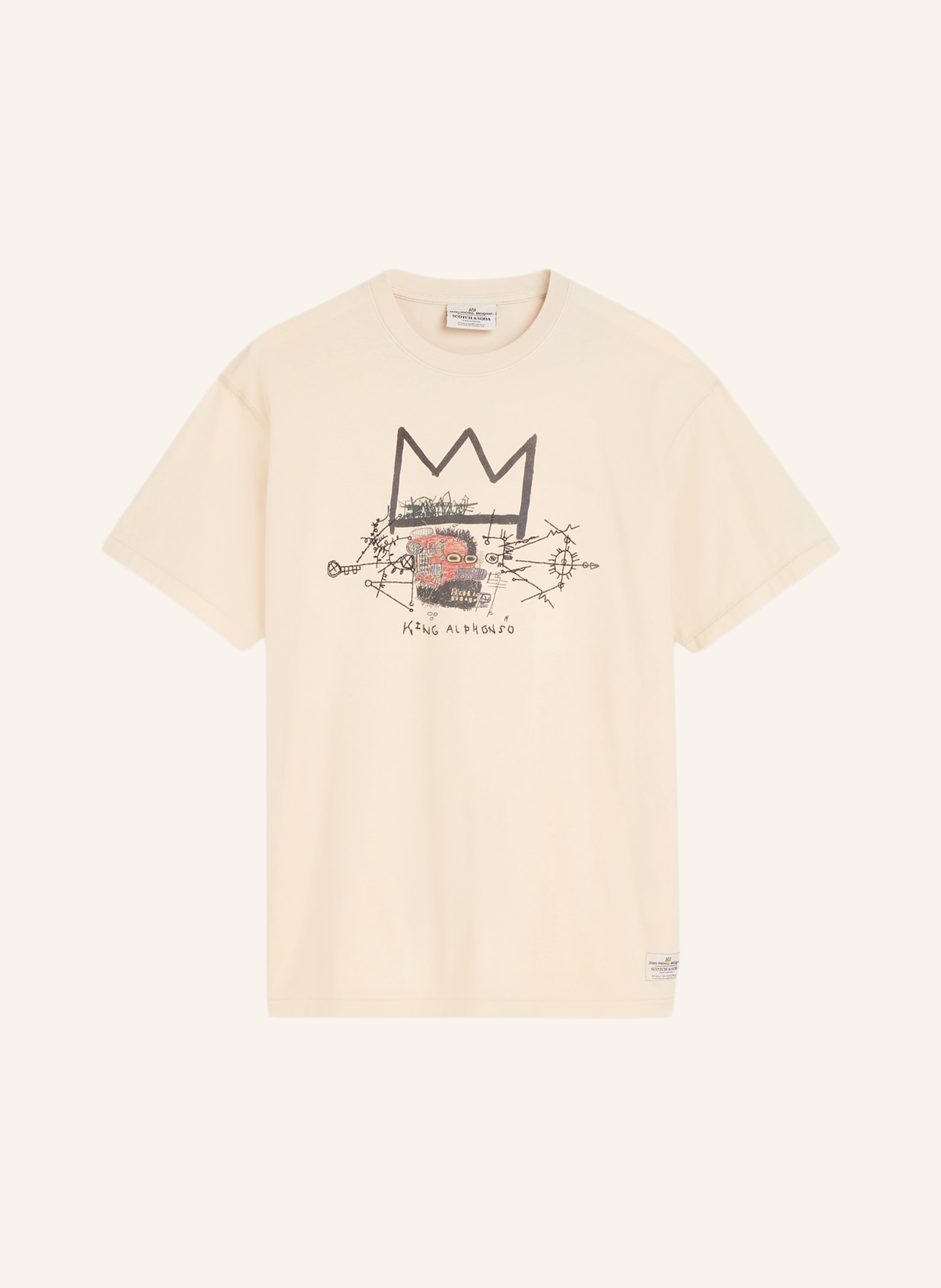 Scotch & Soda T-Shirt Basquiat Artwork beige