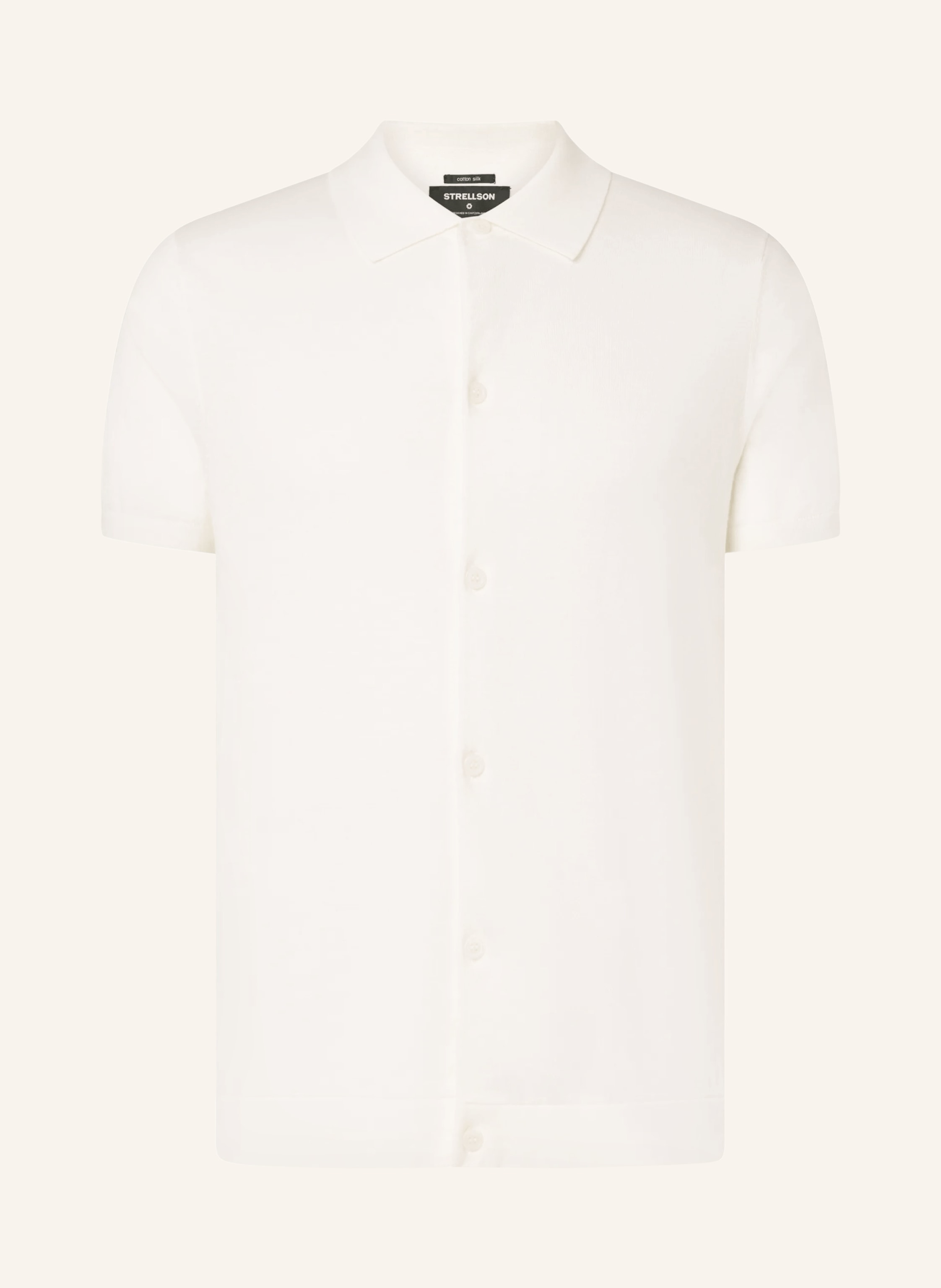 Strellson Strickhemd Robas Regular Fit weiss