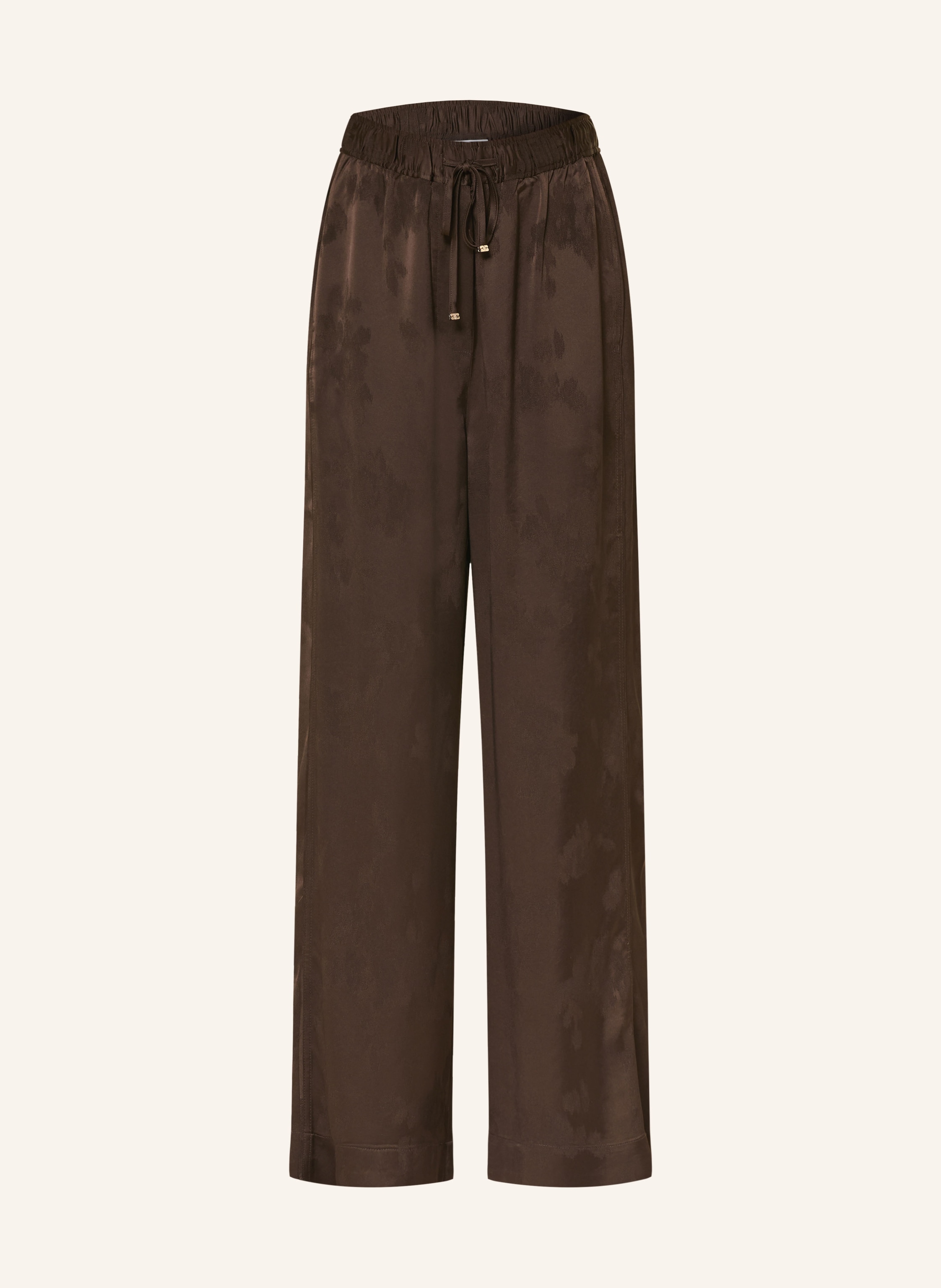 Ganni Marlenehose Aus Jacquard braun