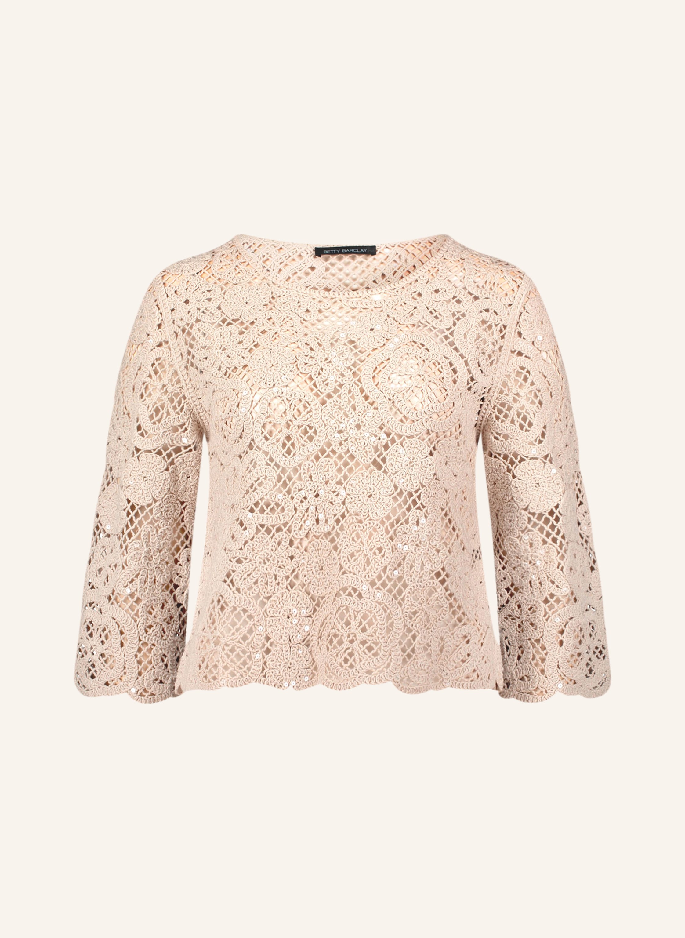 Betty Barclay Pullover Mit 3/4-Arm Und Pailletten beige