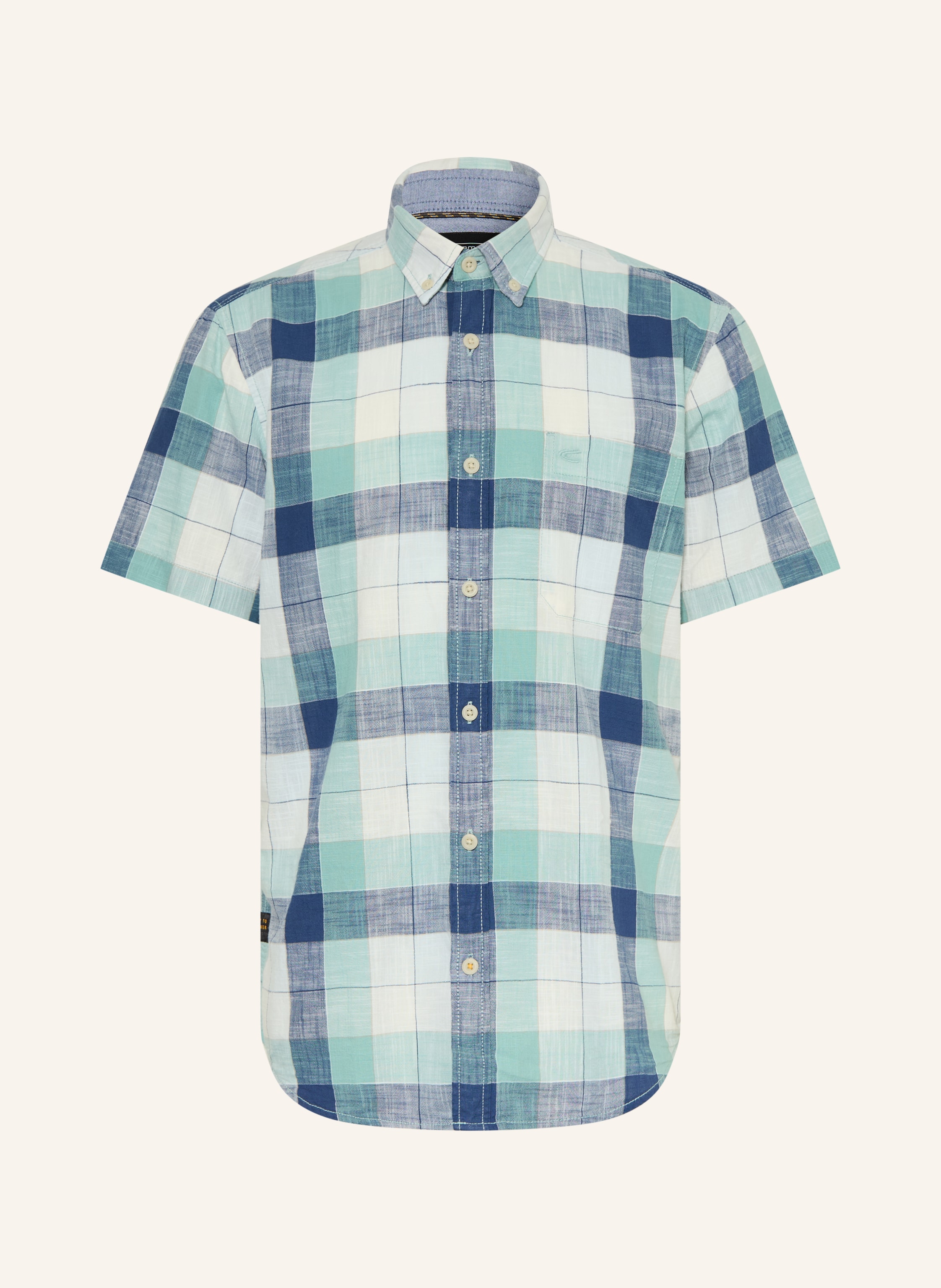 Camel Active Kurzarm-Hemd Regular Fit blau