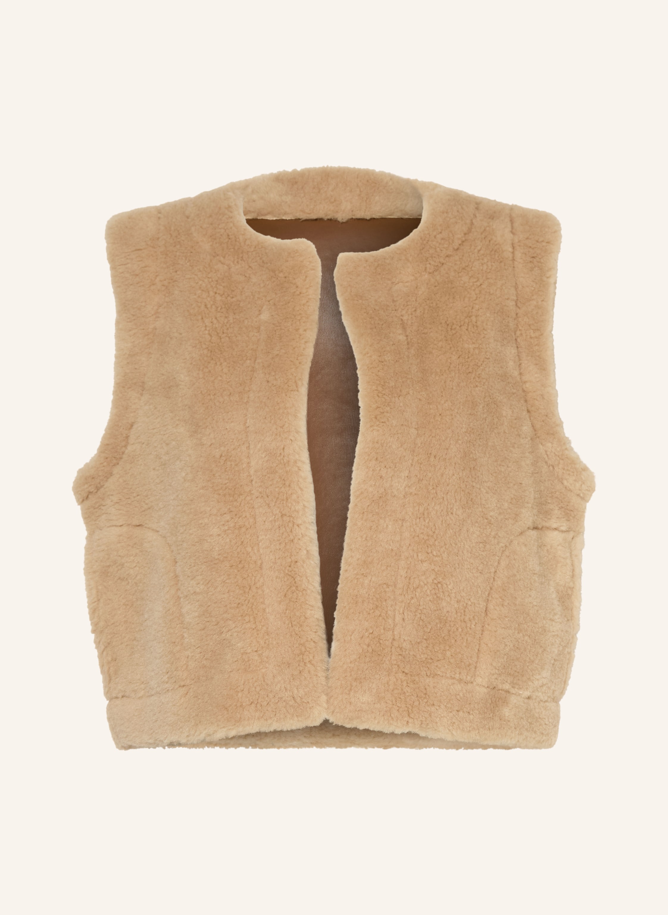 Darling Harbour Teddyfell-Weste Zum Wenden beige