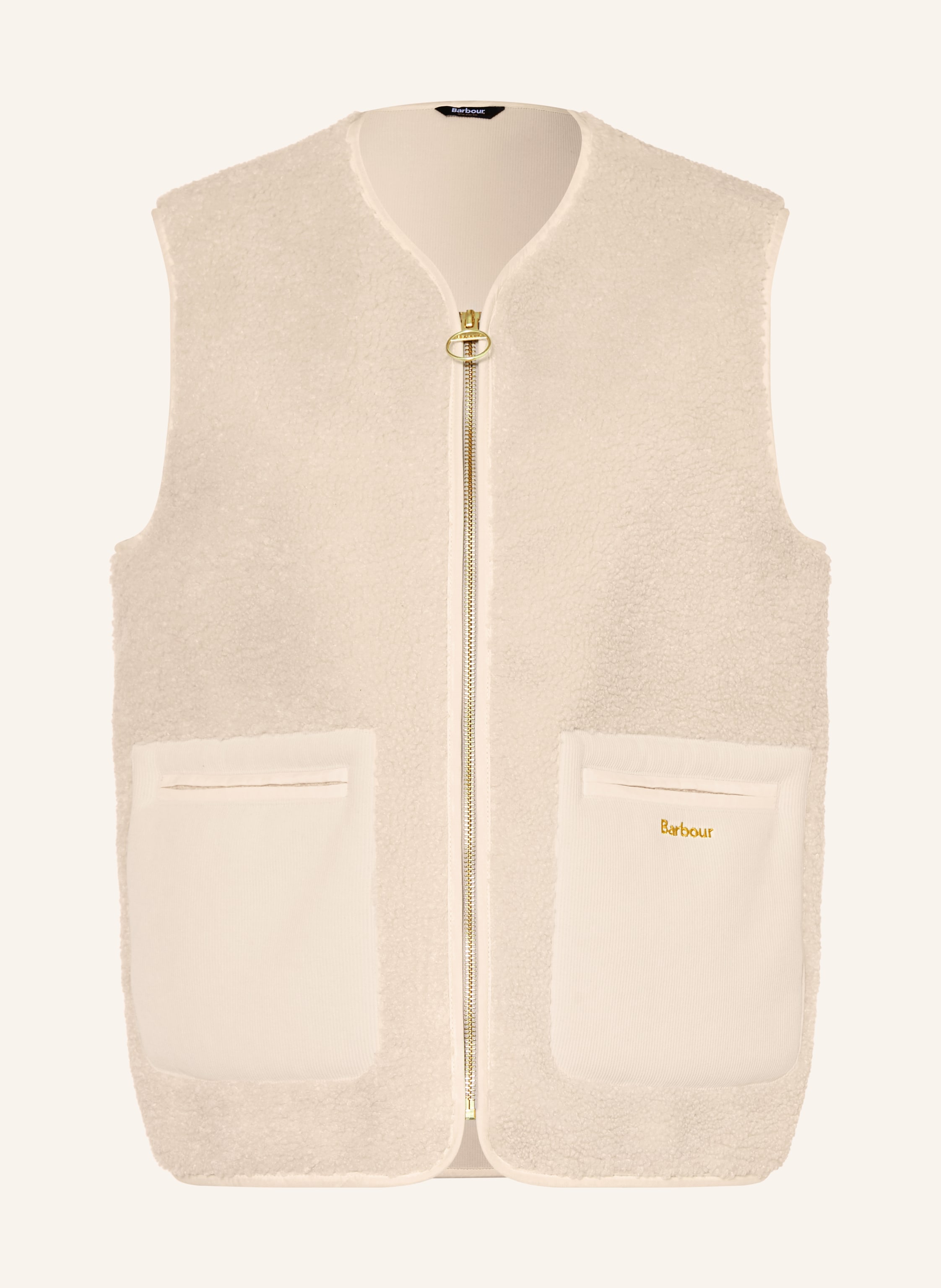 Barbour Teddyfell-Weste Bainford Im Materialmix weiss