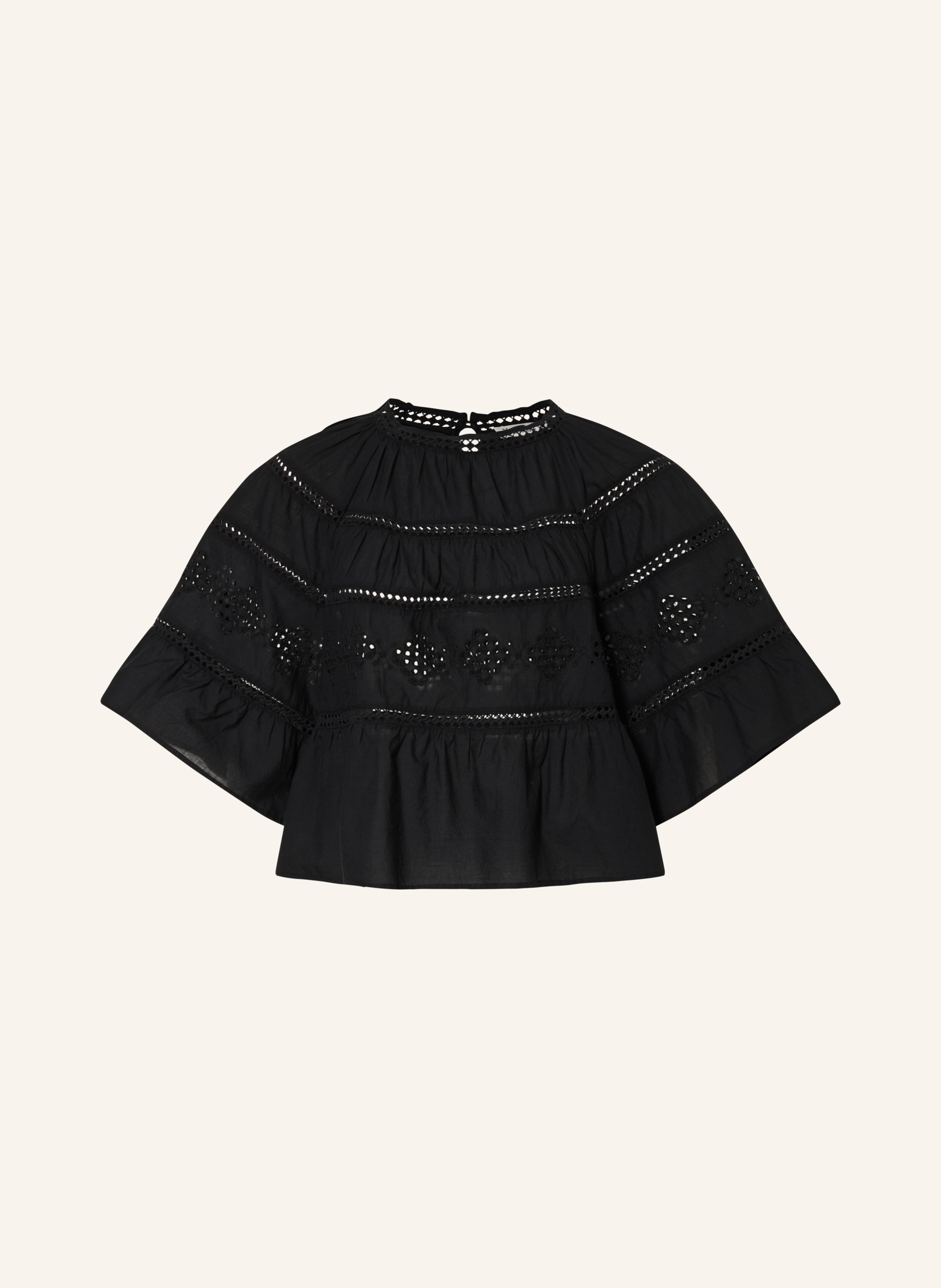 Marc O'polo Blusenshirt Aus Lochspitze Mit 3/4-Arm schwarz