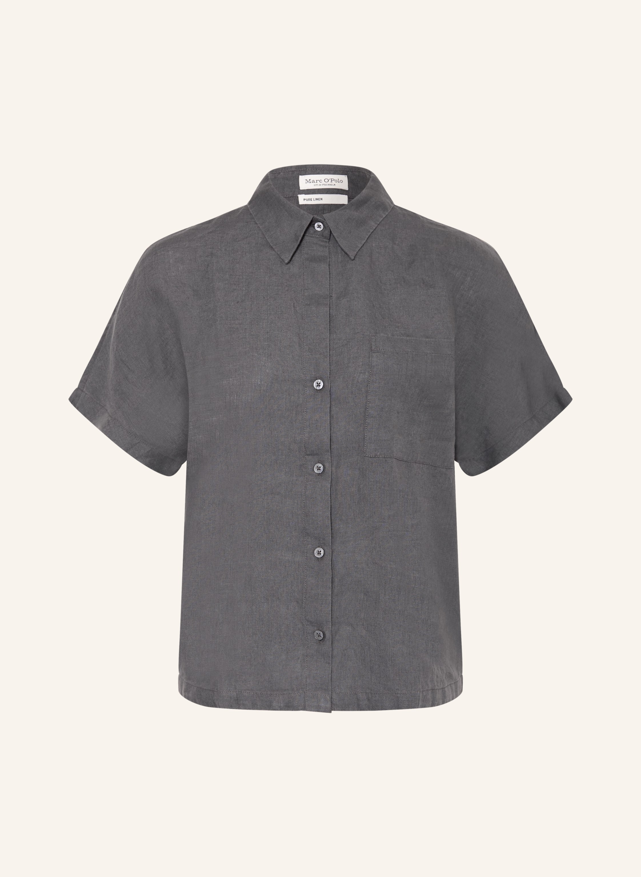 Marc O'polo Hemdbluse Aus Leinen grau