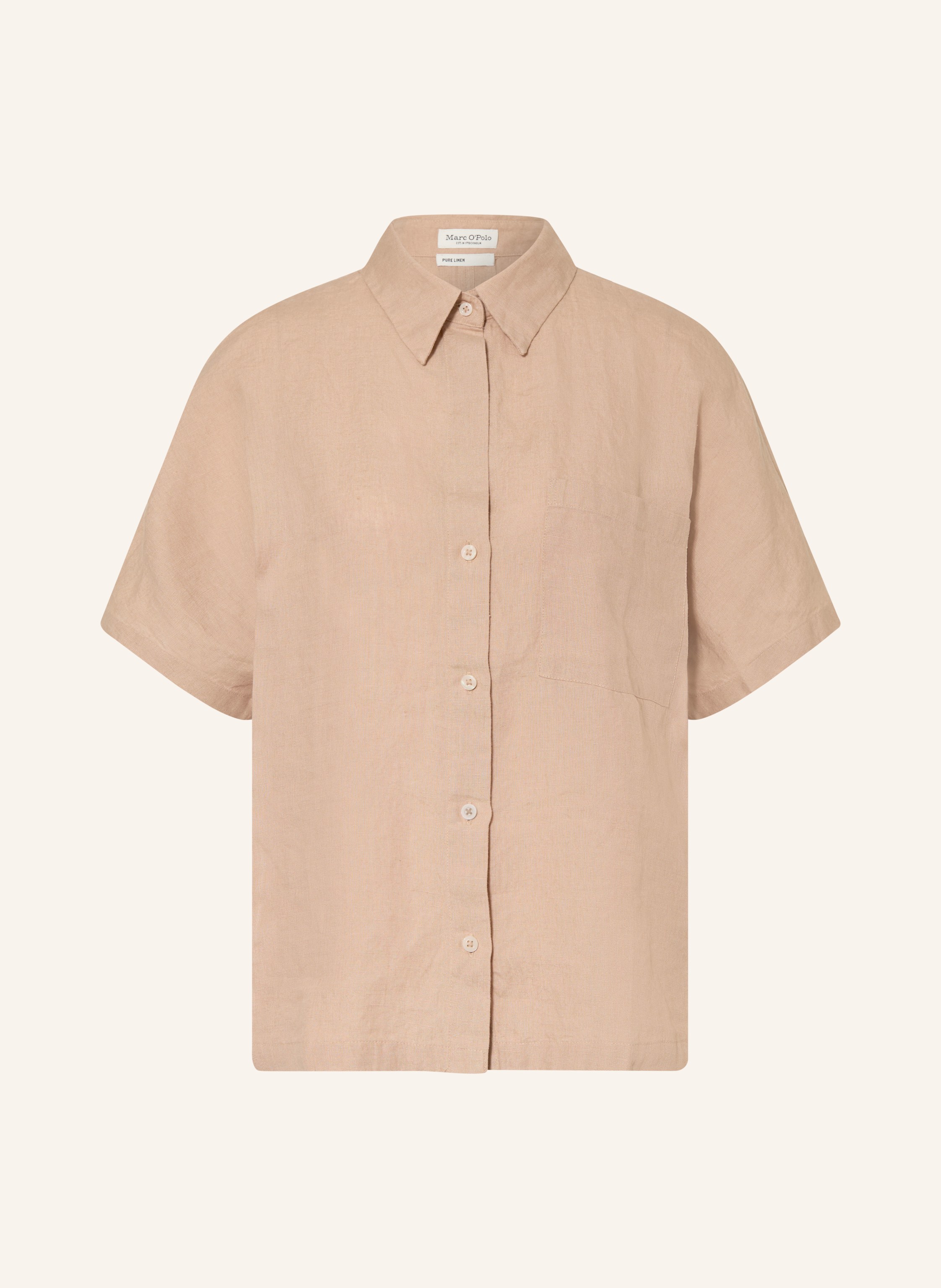 Marc O'polo Hemdbluse Aus Leinen beige