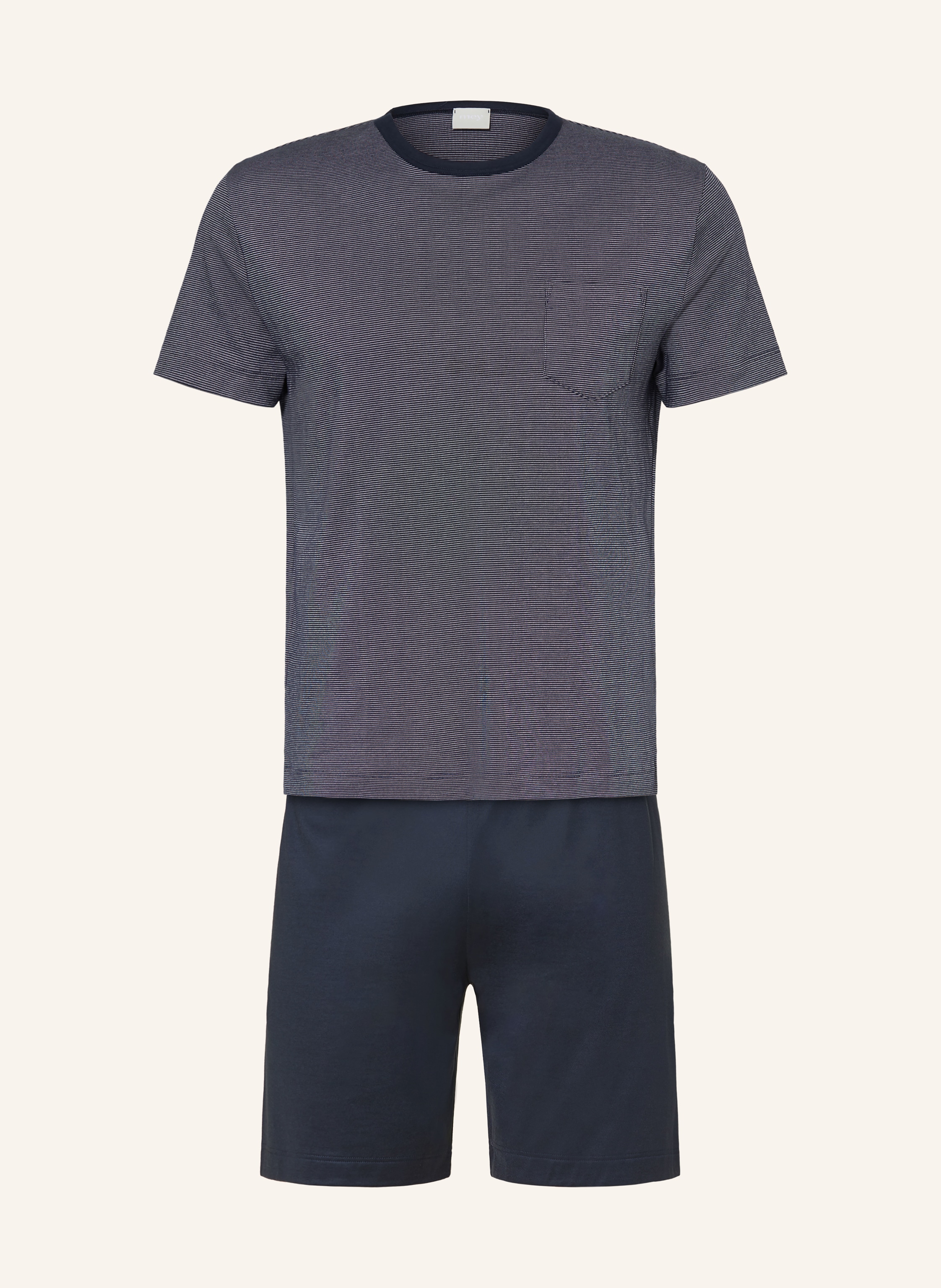 Mey Shorty-Schlafanzug Serie Struktur blau