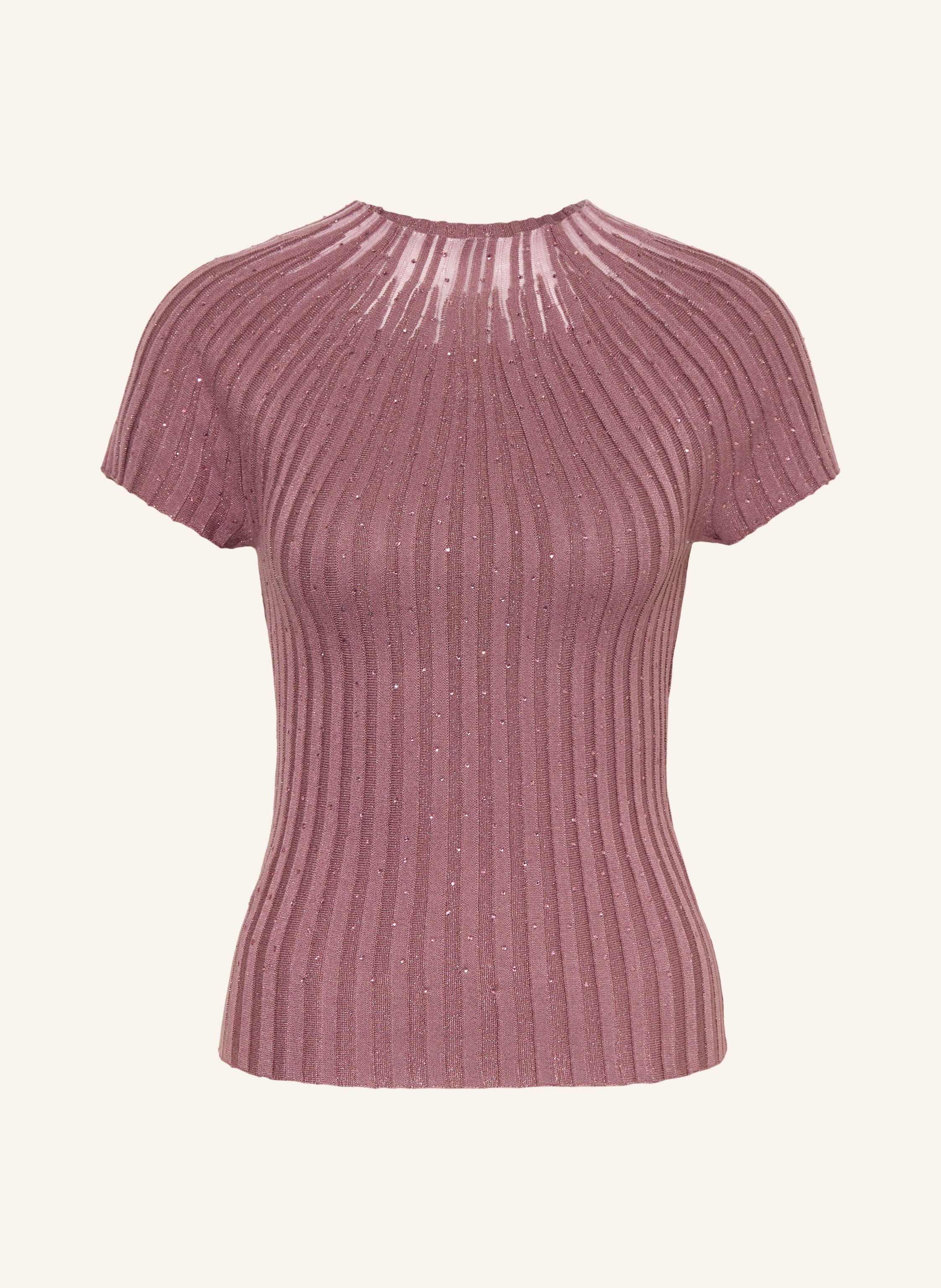 Guess Strickshirt Mit Schmucksteinen lila