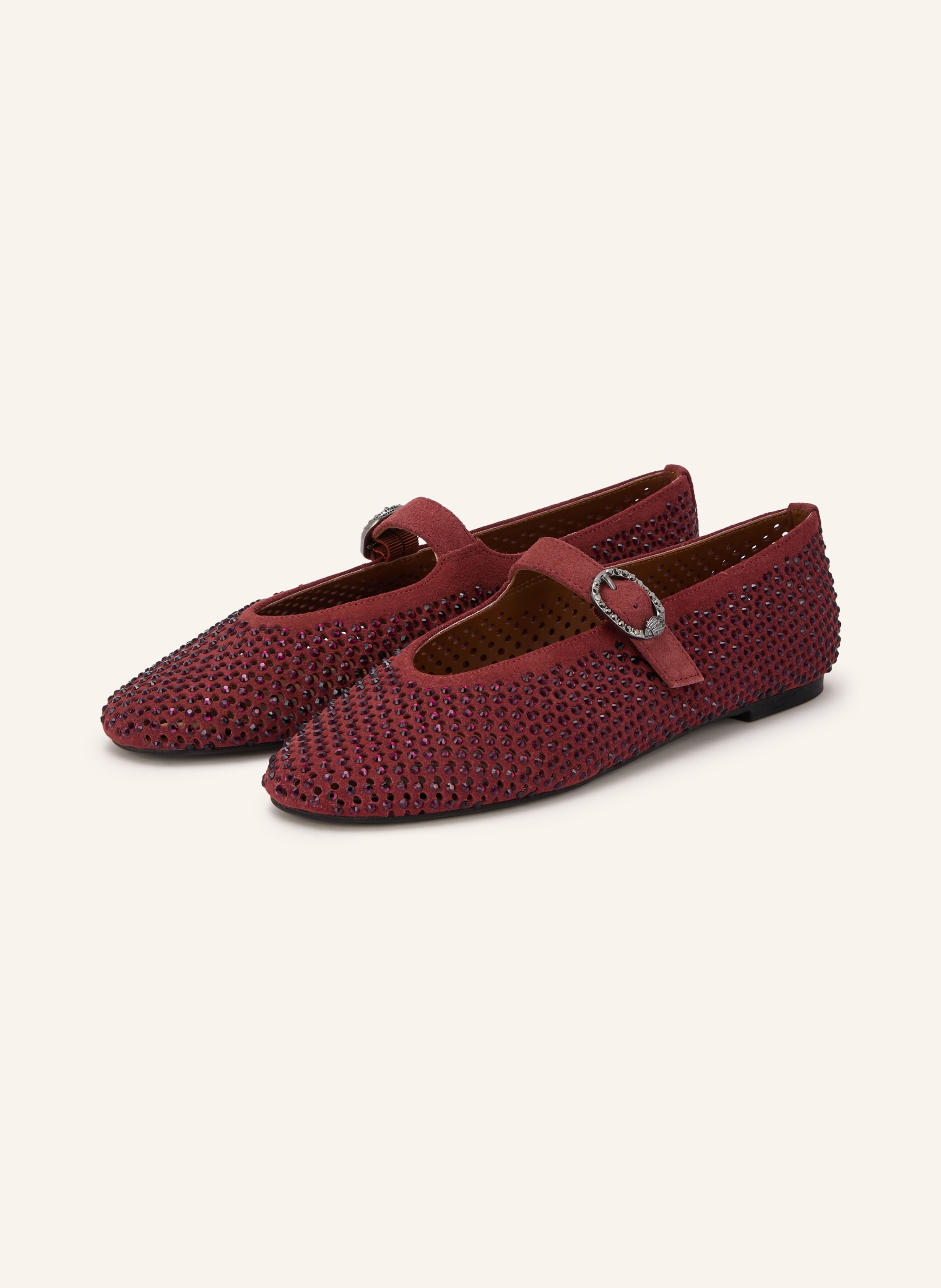 Kurt Geiger Mary-Jane-Ballerinas Mayfair Mit Schmucksteinen rot