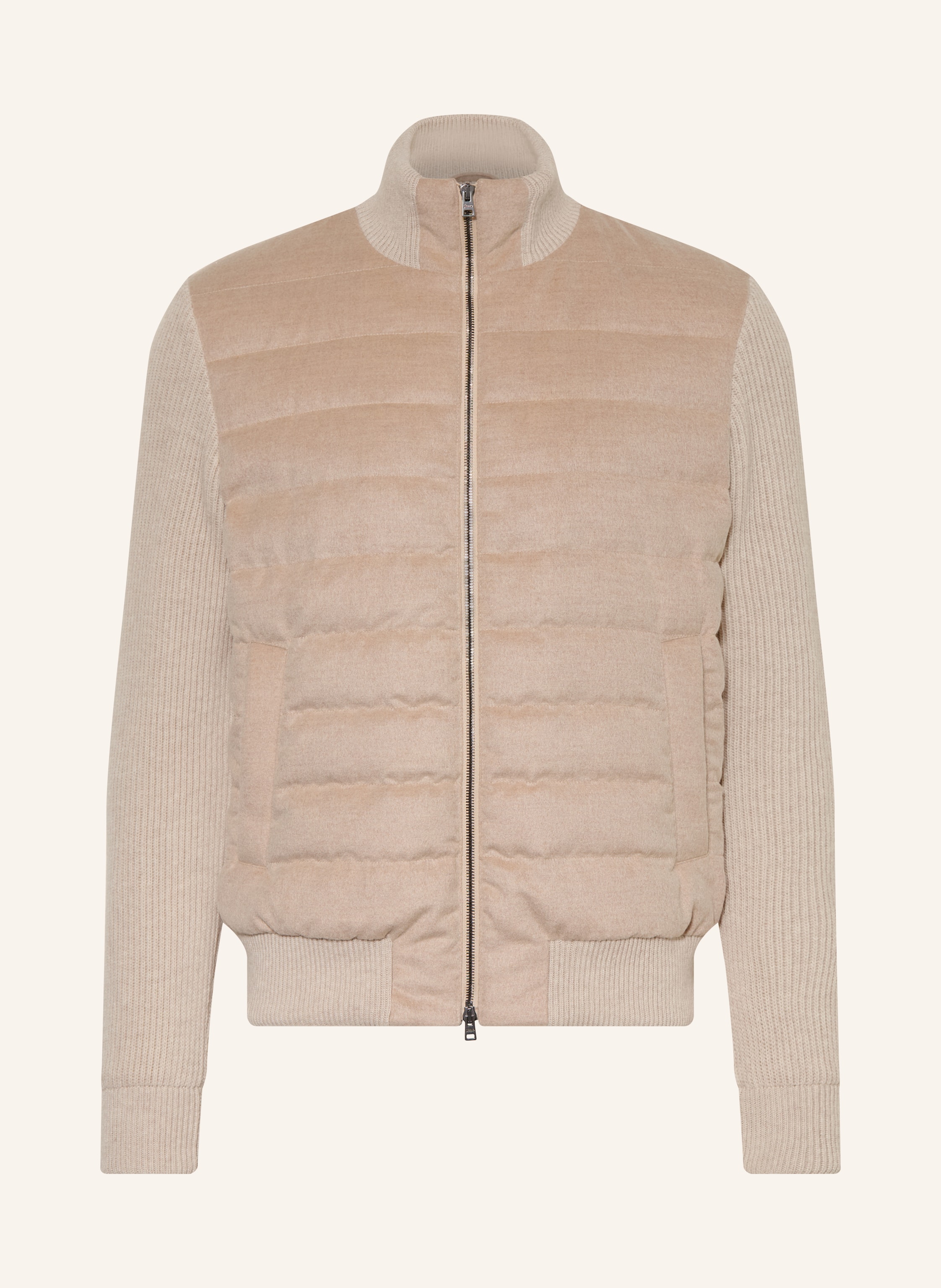 Herno Strickjacke Im Materialmix beige