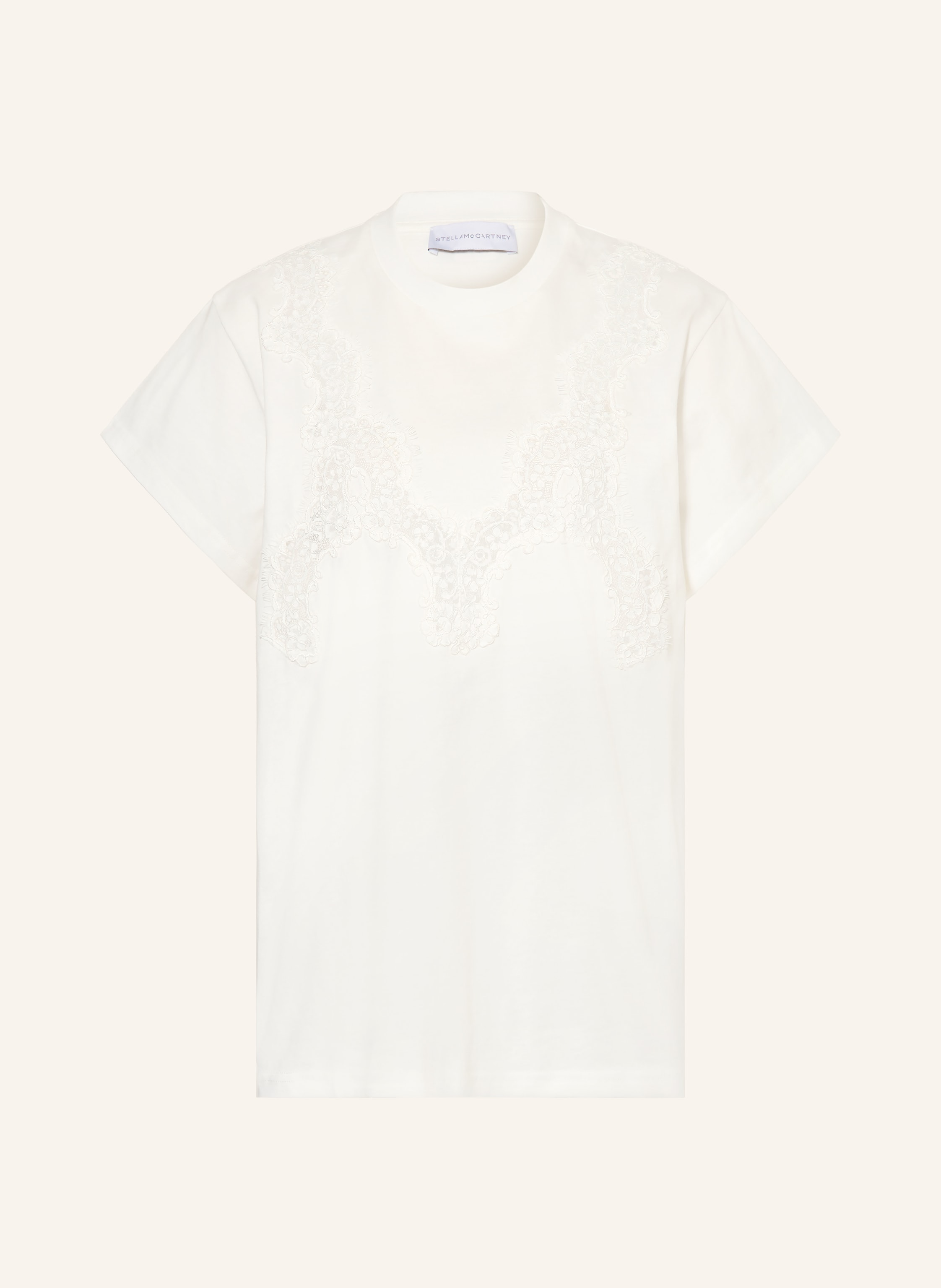 STELLA McCARTNEY T-shirt with lace in white