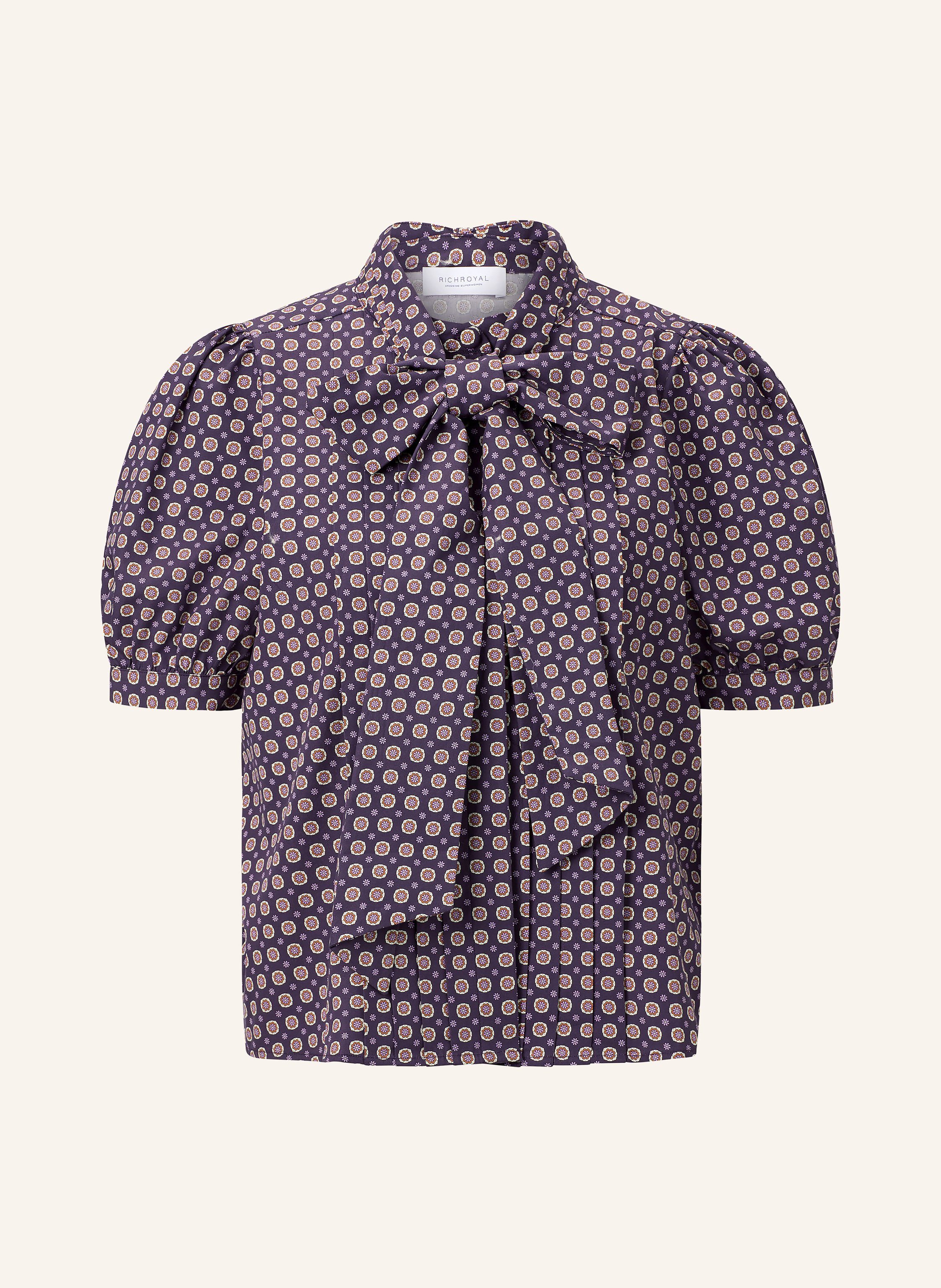 Rich & Royal Bluse Mit Abnehmbarer Schluppe lila