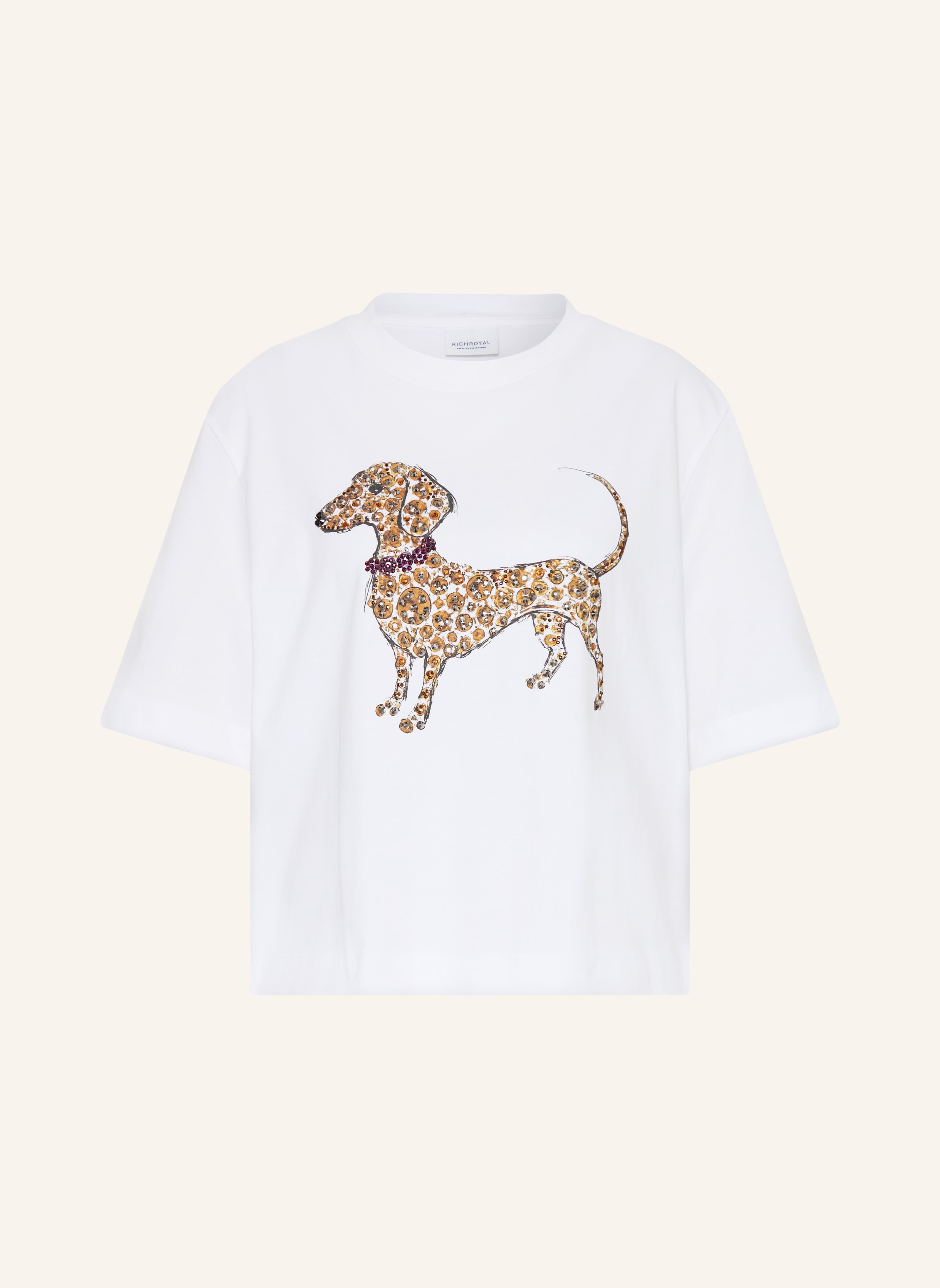 Rich & Royal T-Shirt Mit Schmucksteinen weiss