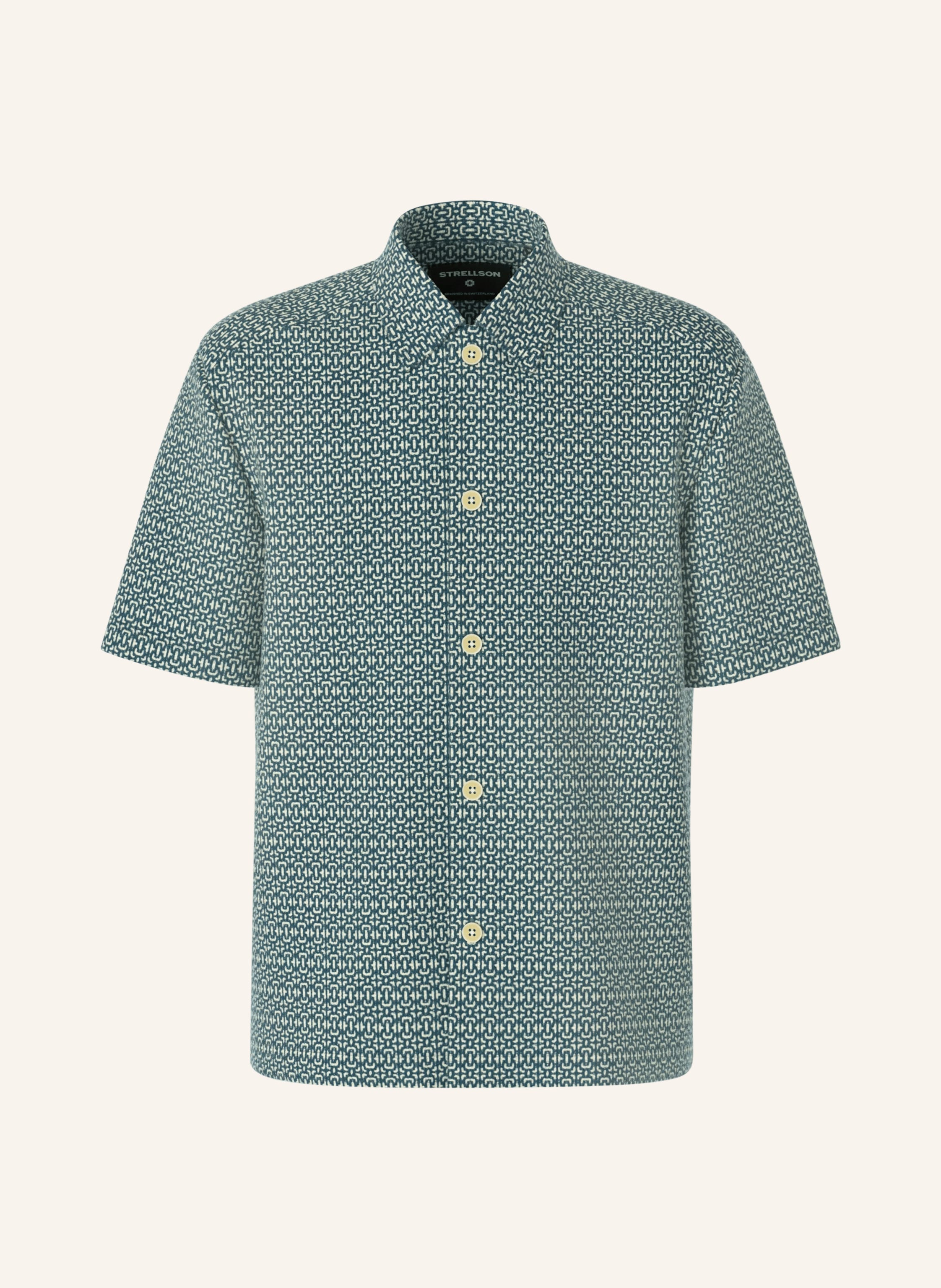 Strellson Kurzarm-Hemd Navi Comfort Fit gruen