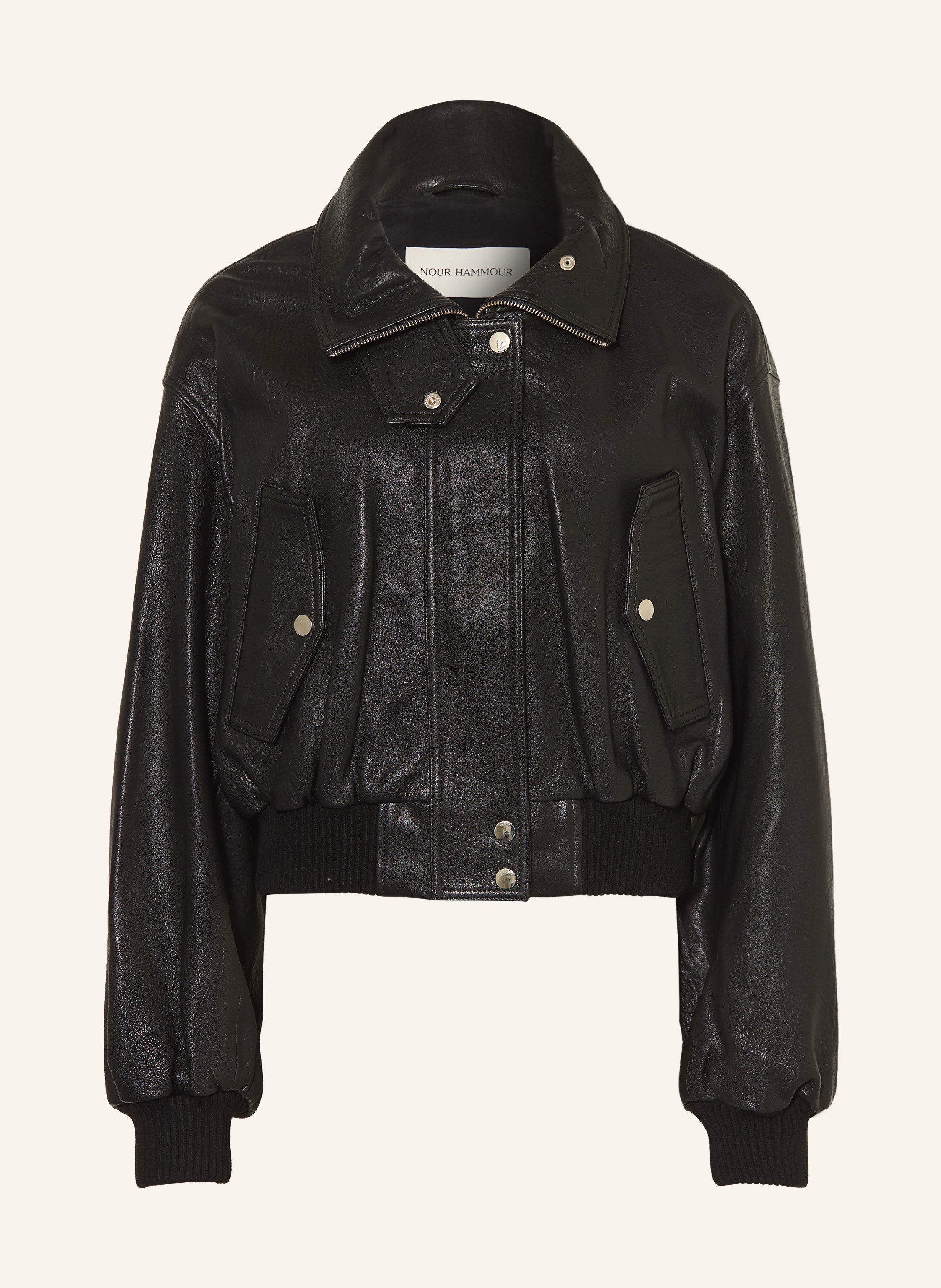 Nour Hammour Lederjacke Briar schwarz