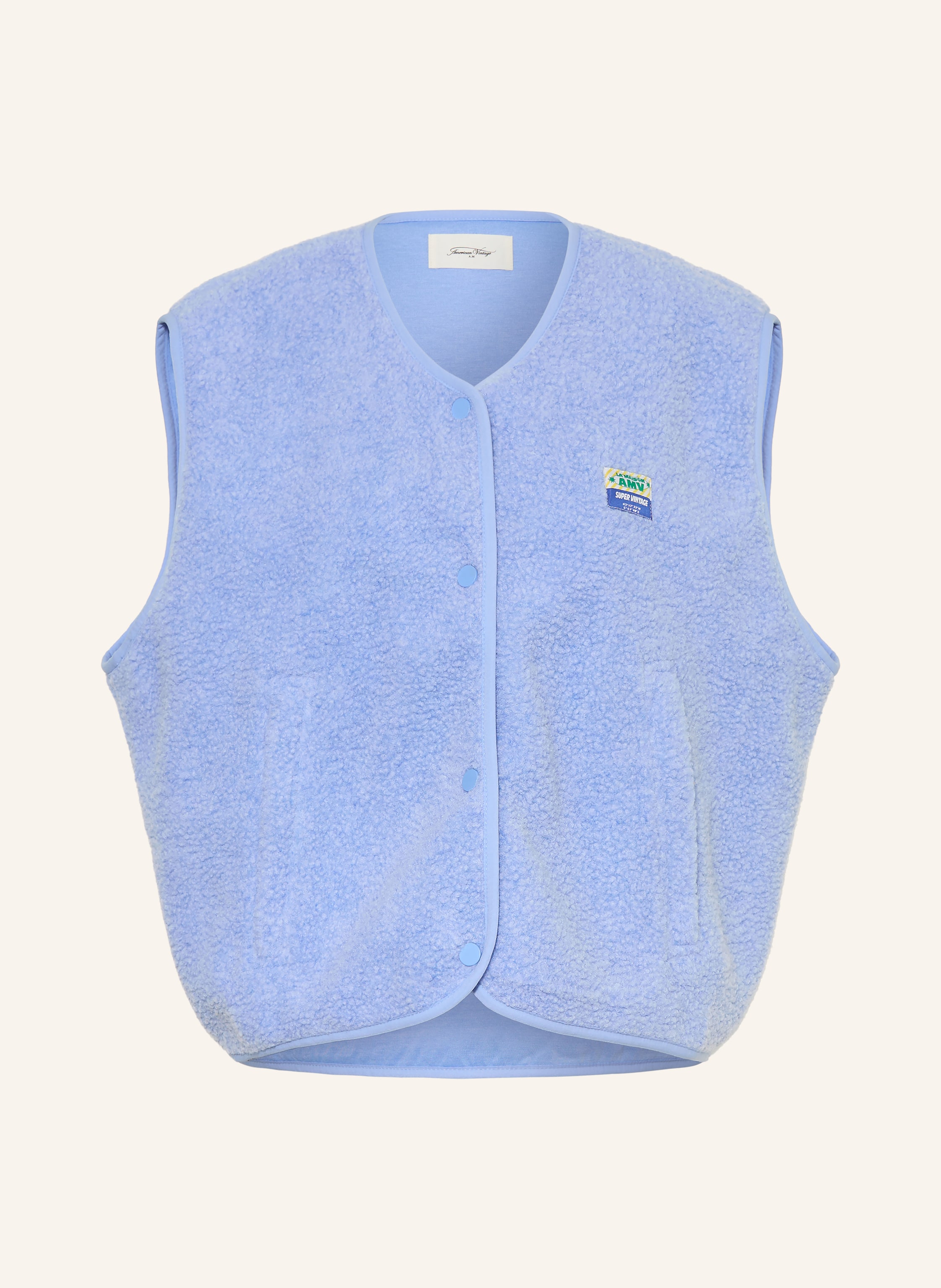 American Vintage Teddyfell-Weste blau