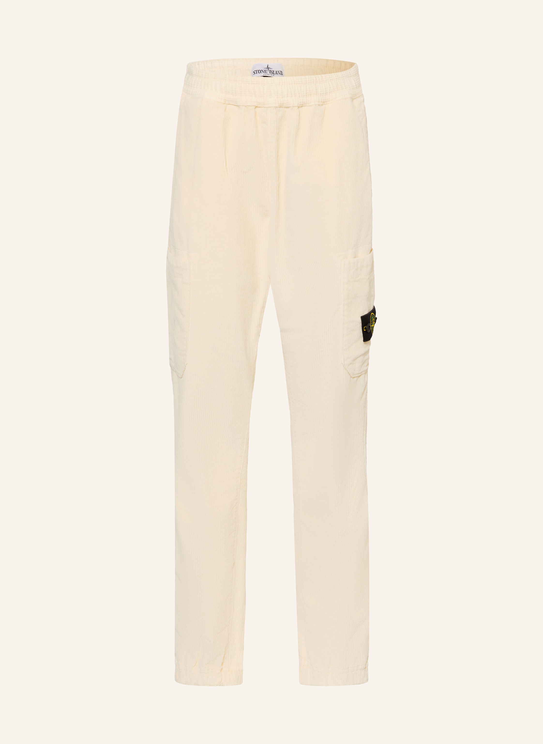 Stone Island Junior Cargohose Aus Cord weiss