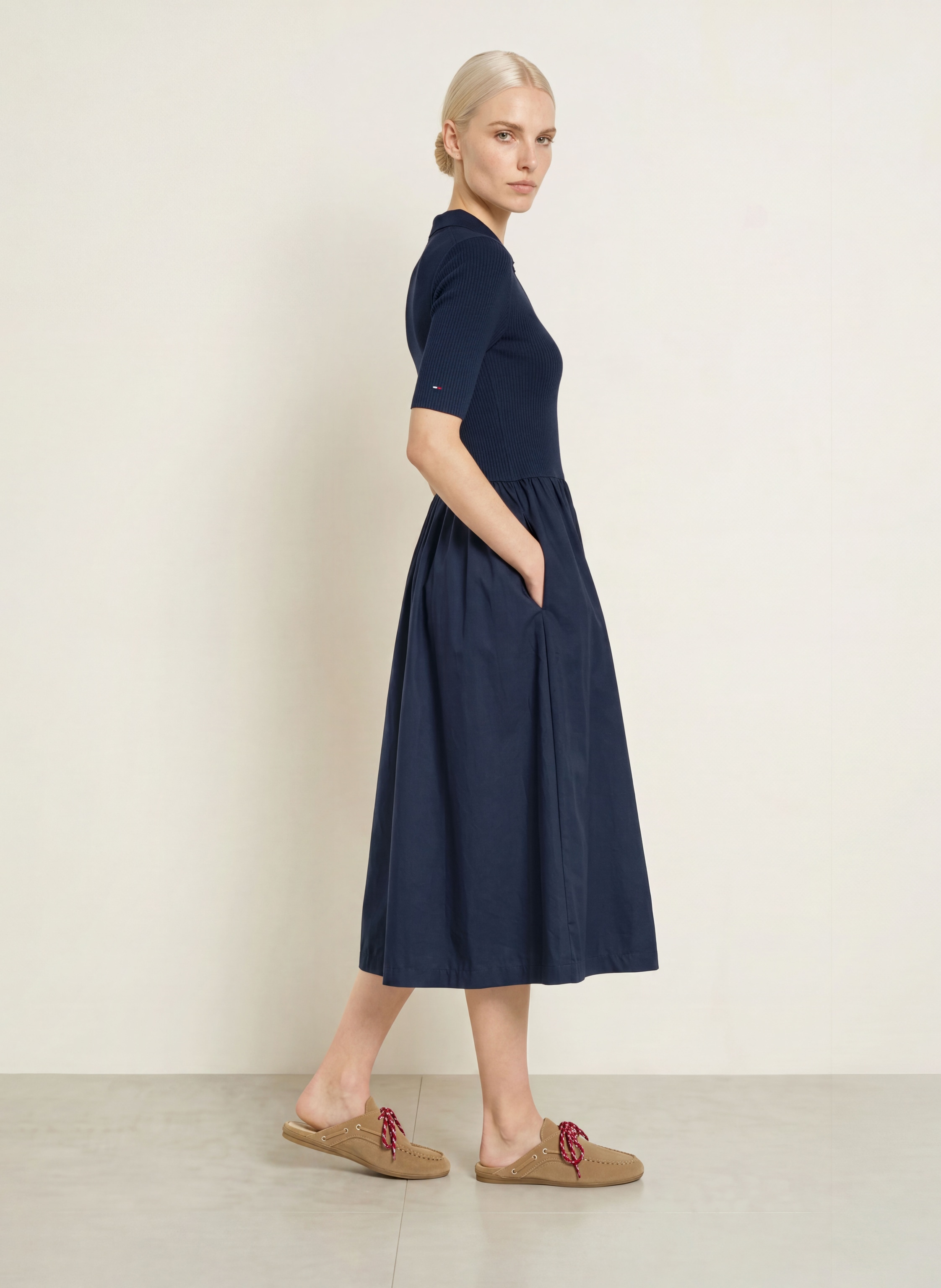 Tommy Hilfiger Kleid Im Materialmix blau – Bild 2