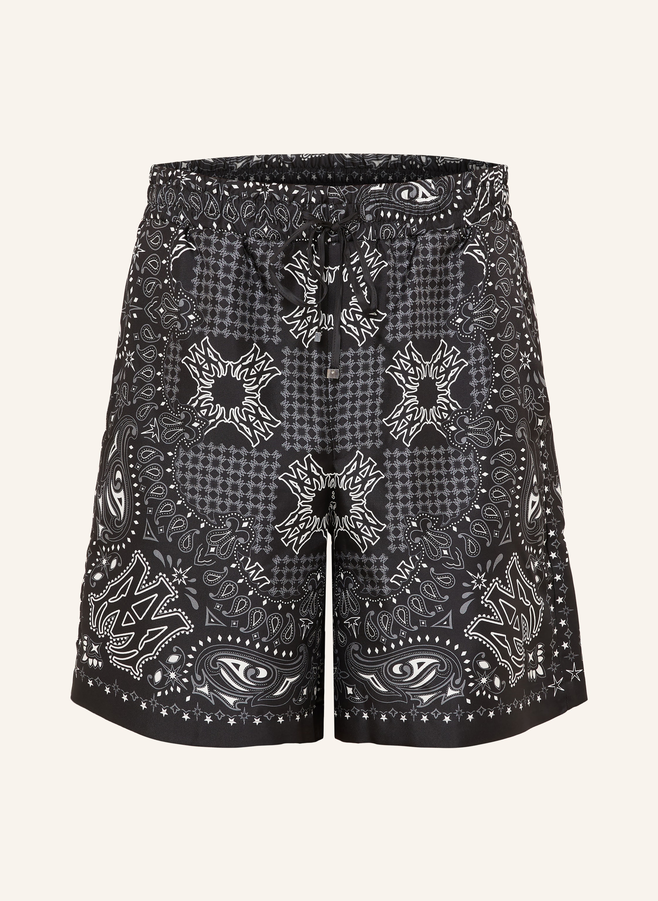 AMIRI Silk shorts in black / gray / white