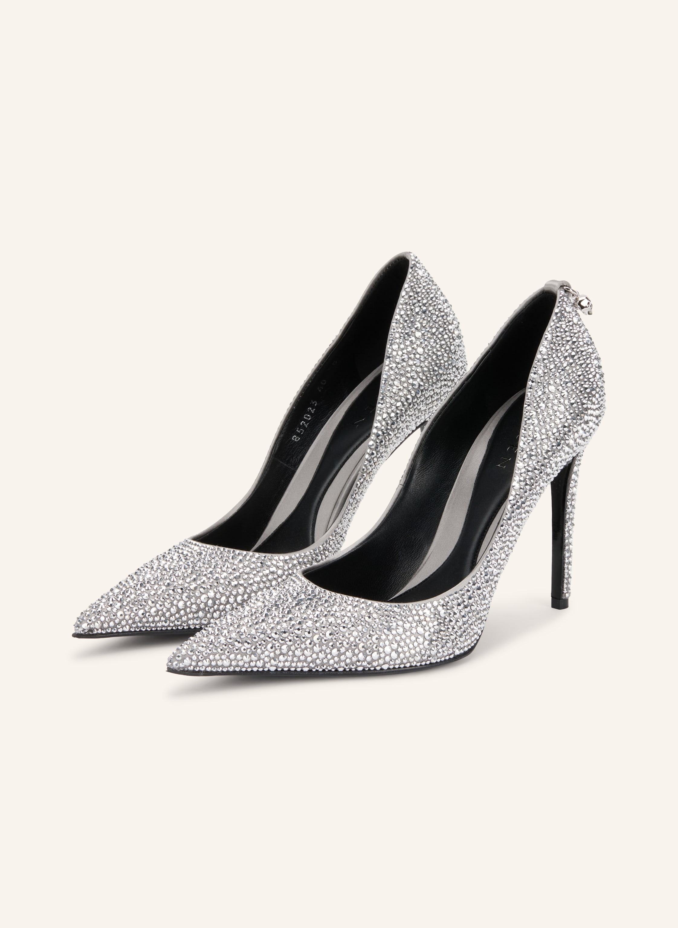 Mcqueen Pumps Skull Mit Schmucksteinen silber