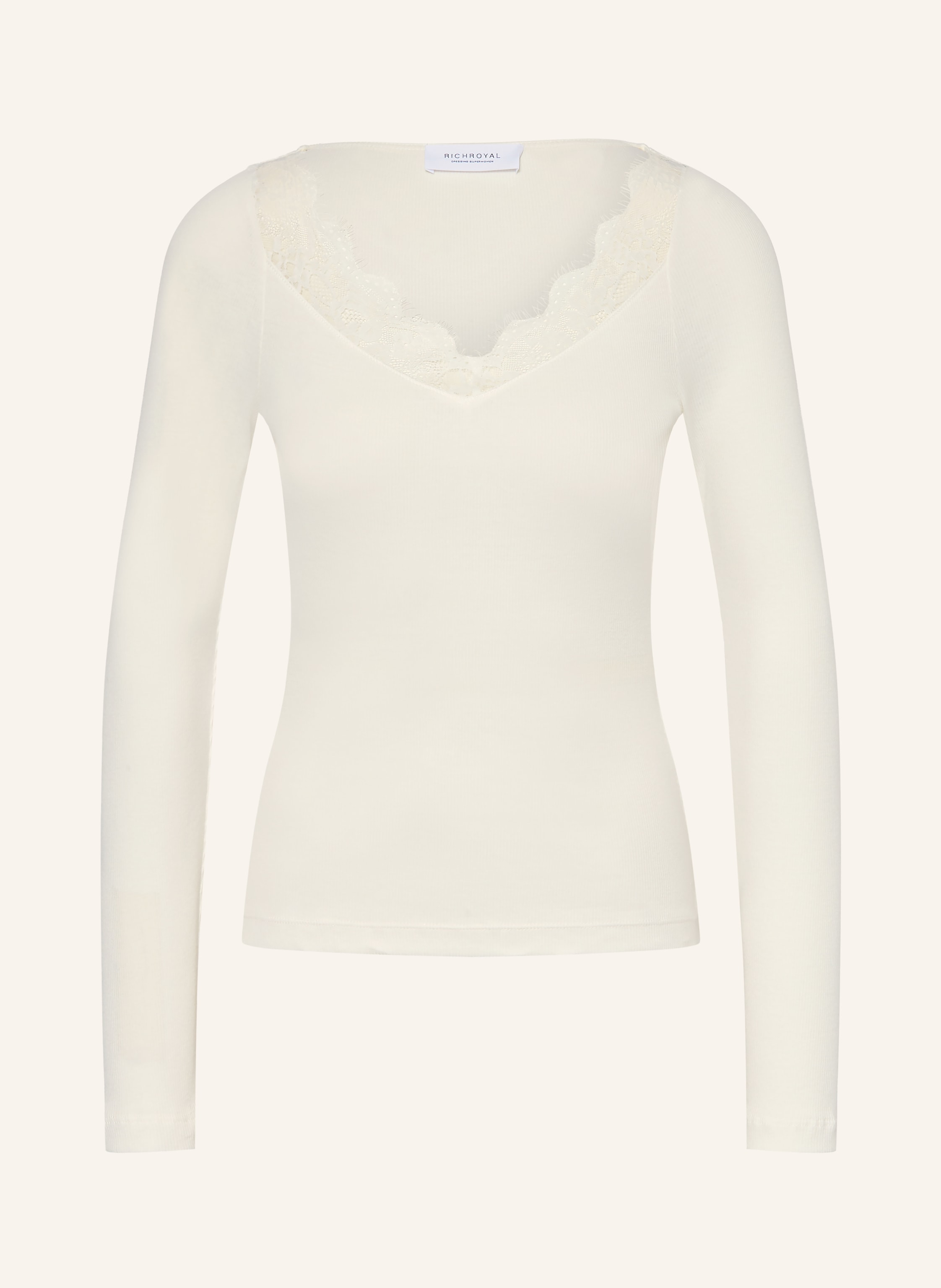 Rich & Royal Longsleeve Mit Spitze weiss