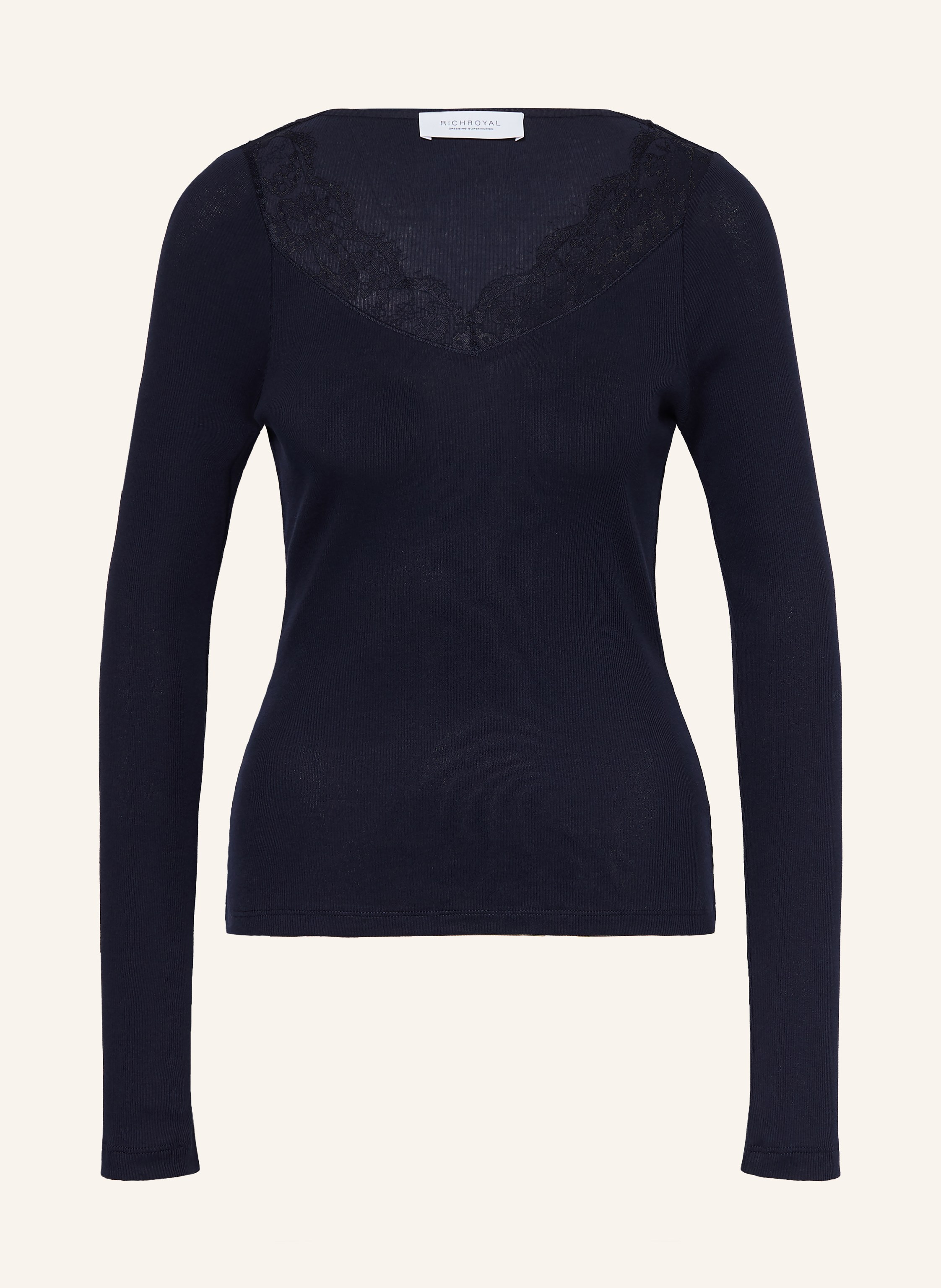 Rich & Royal Longsleeve Mit Spitze blau