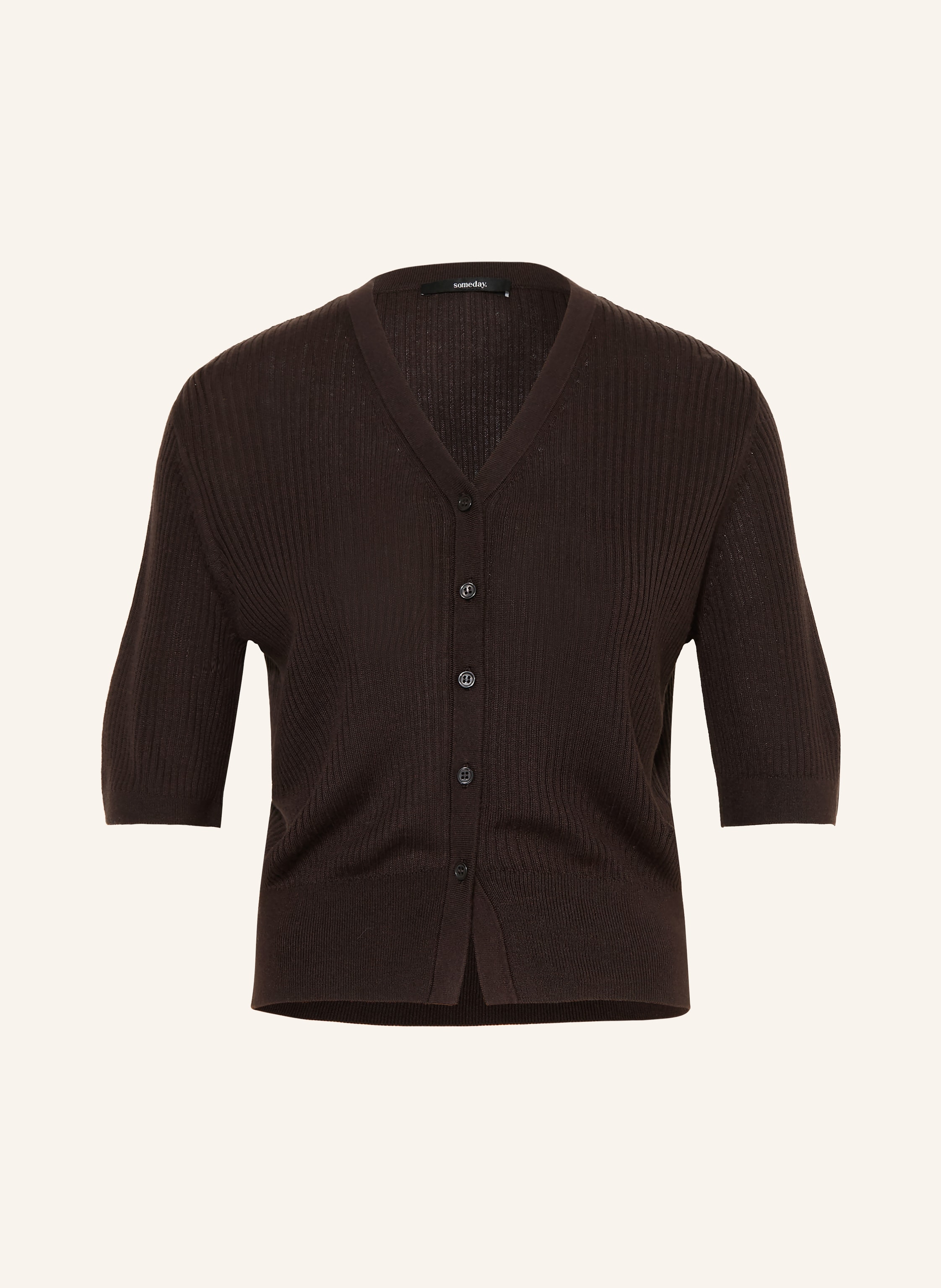 Someday Strickjacke Tilina Mit 3/4-Arm braun