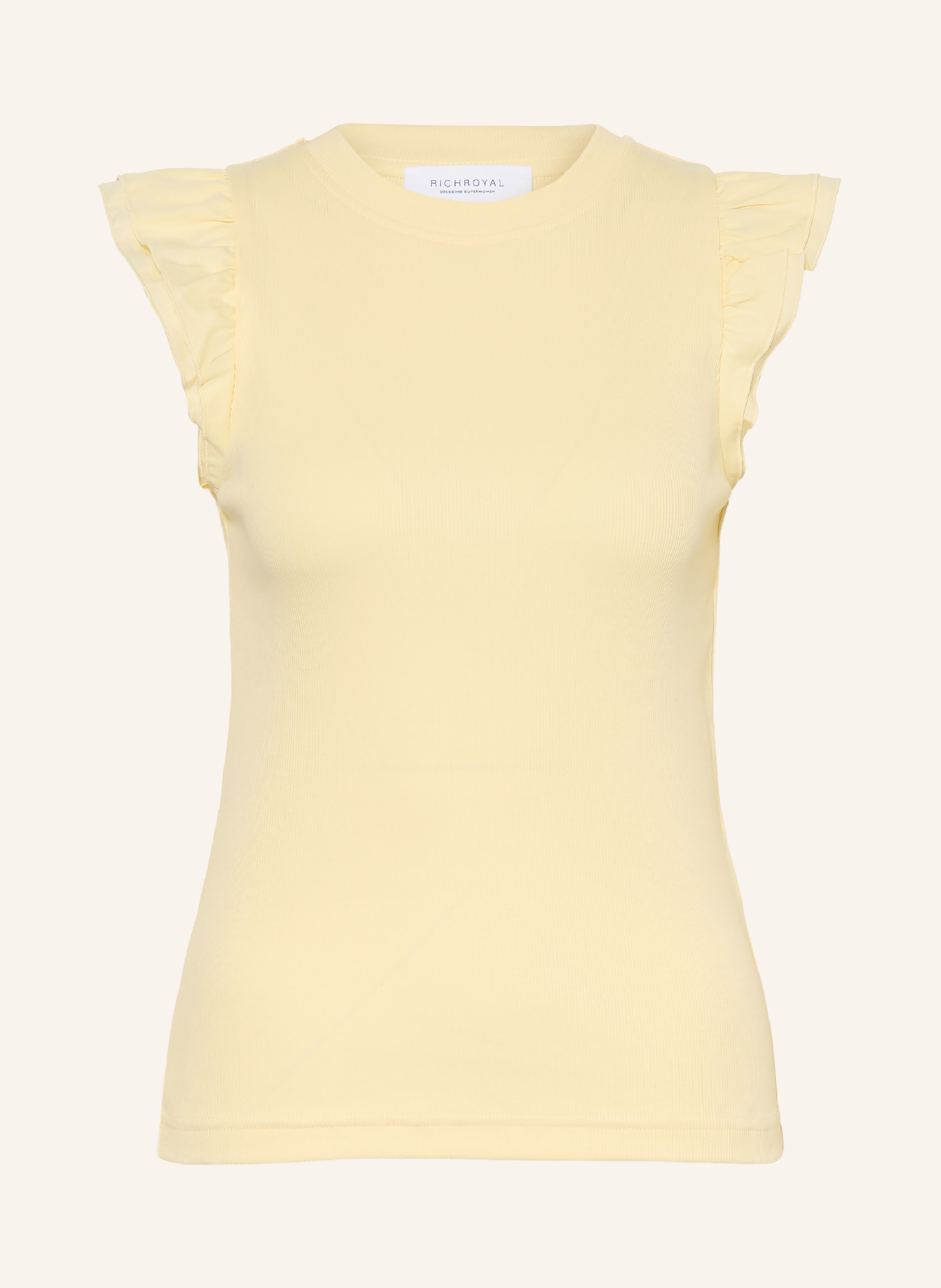 Rich & Royal Top Mit Volants gelb