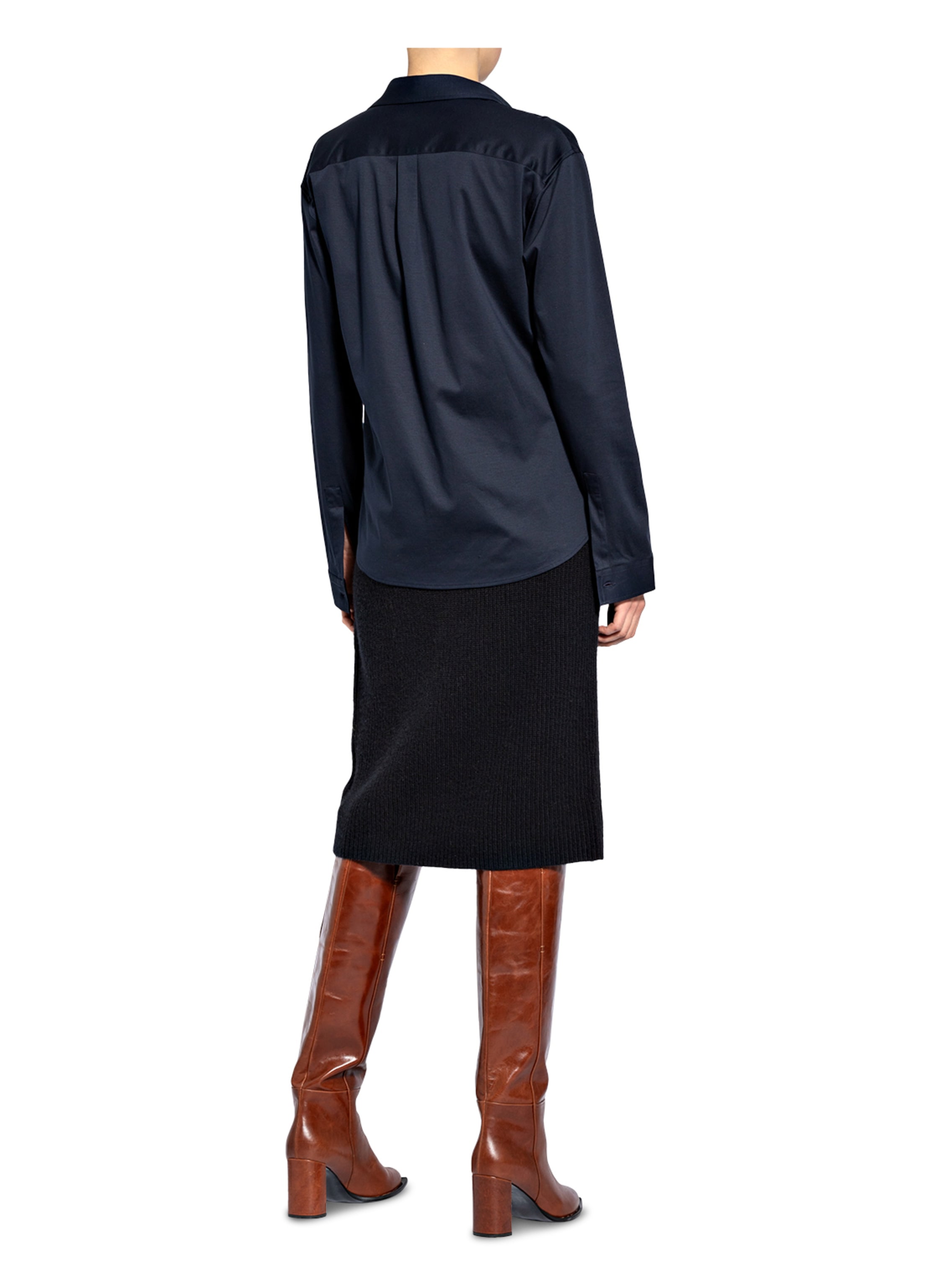 Thumbnail - Soluzione Hemdbluse Aus Jersey blau