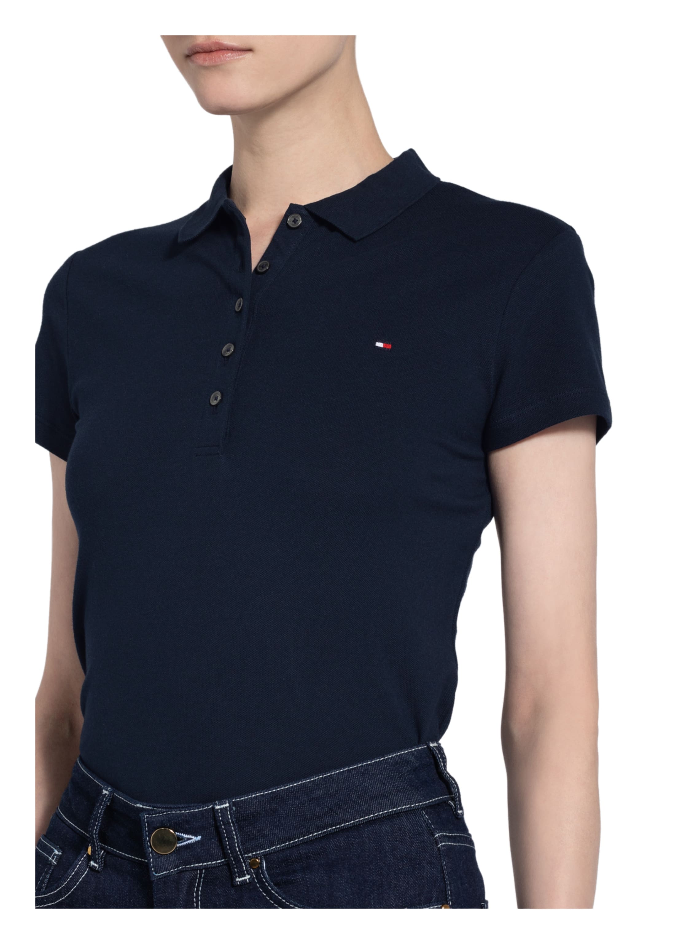 Tommy Hilfiger Piqué-Poloshirt New Chiara blau – Bild 2