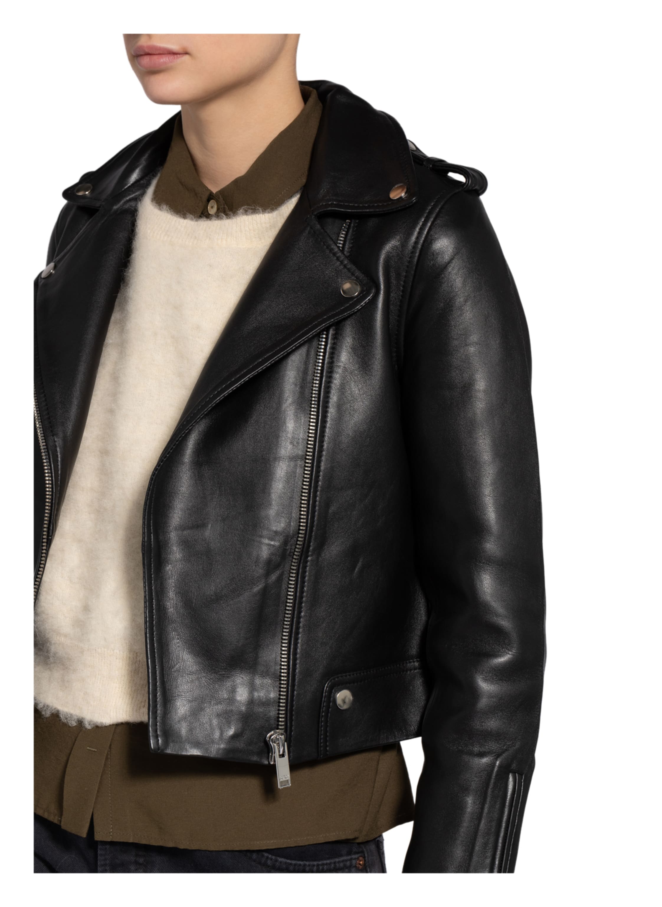 Thumbnail - Claudie Pierlot Lederjacke schwarz