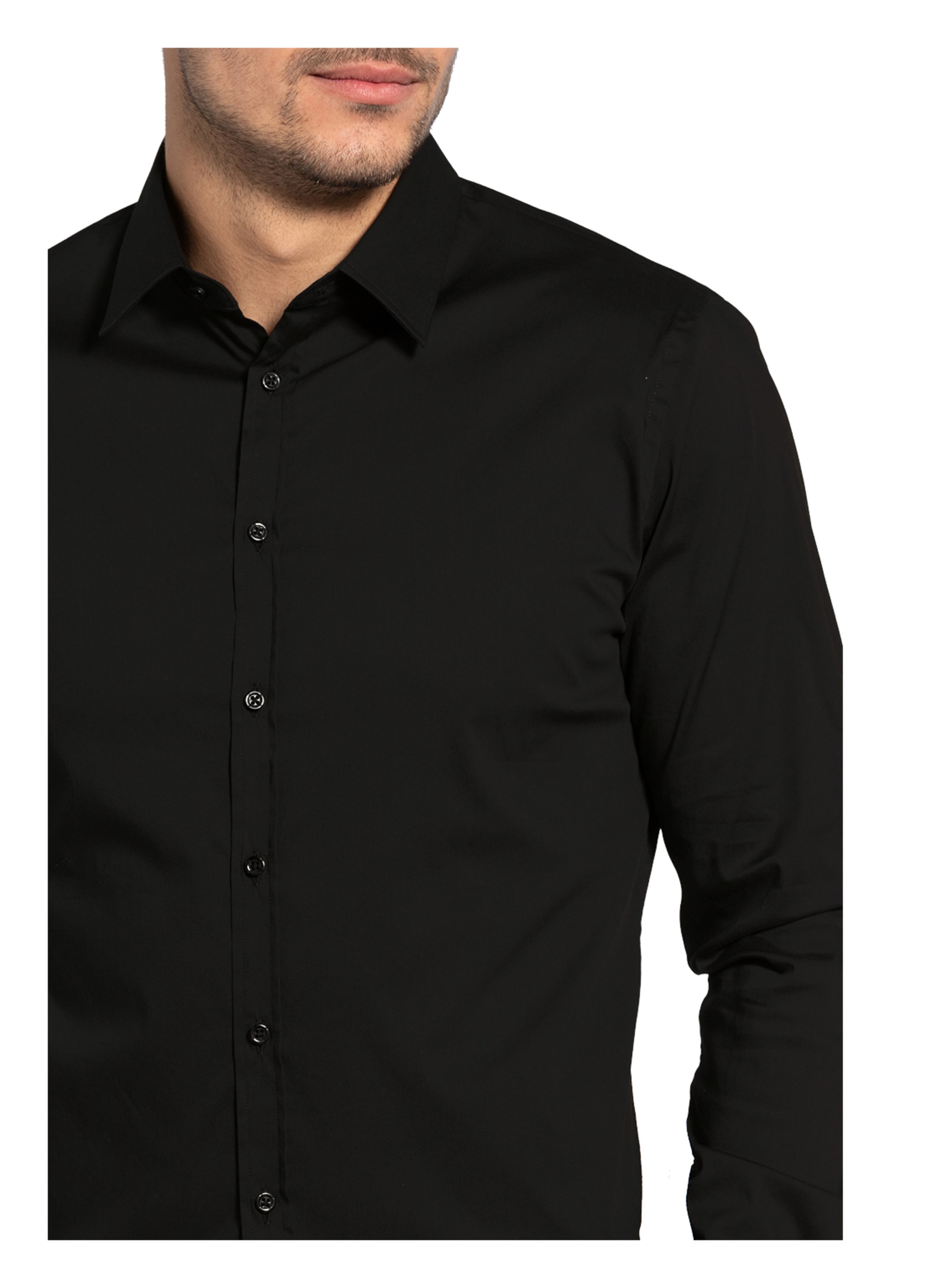 Thumbnail - q1 Manufaktur Hemd Walter Extra Slim Fit schwarz