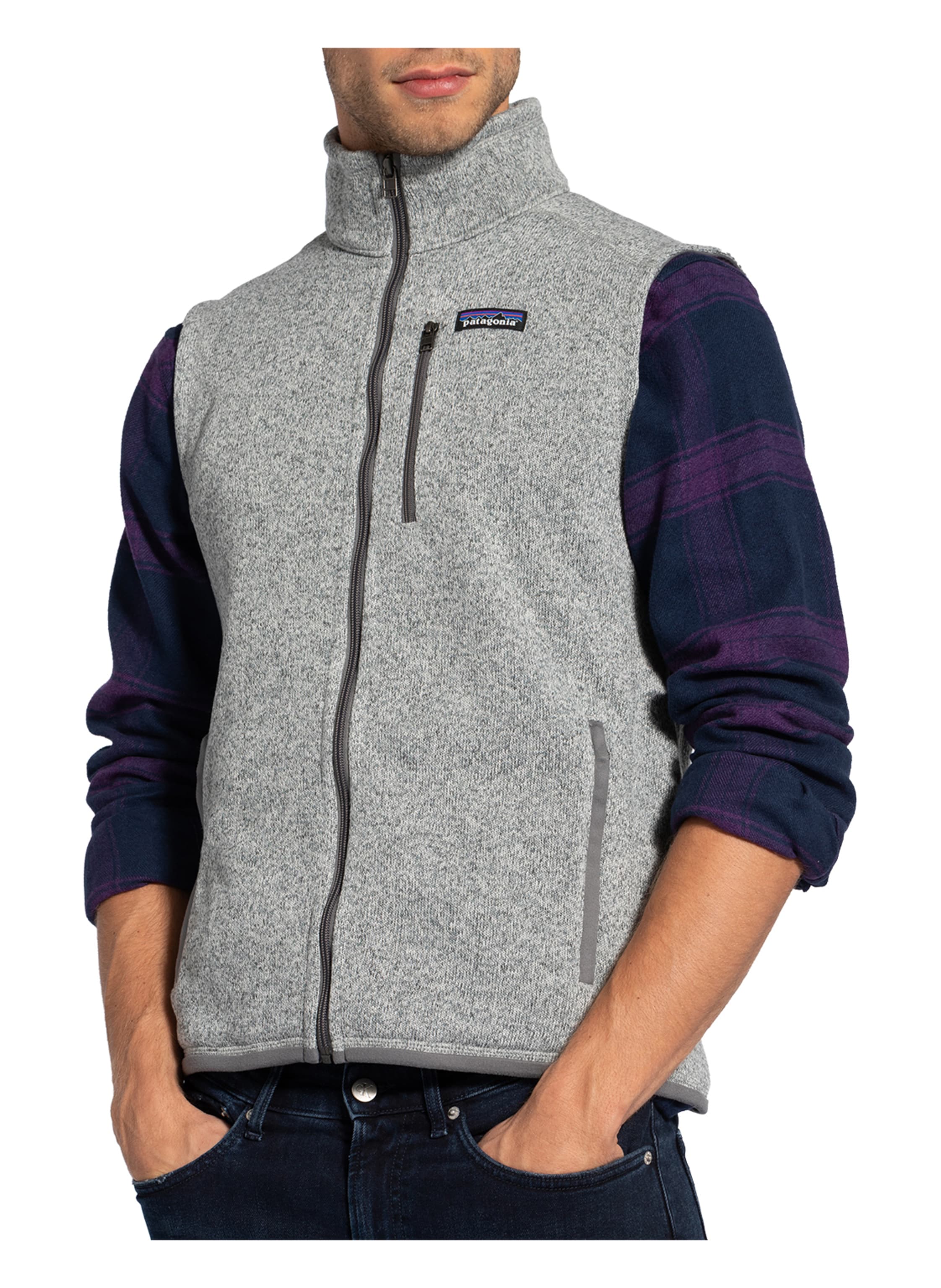 Thumbnail - Patagonia Strick-Fleeceweste Better Sweater grau