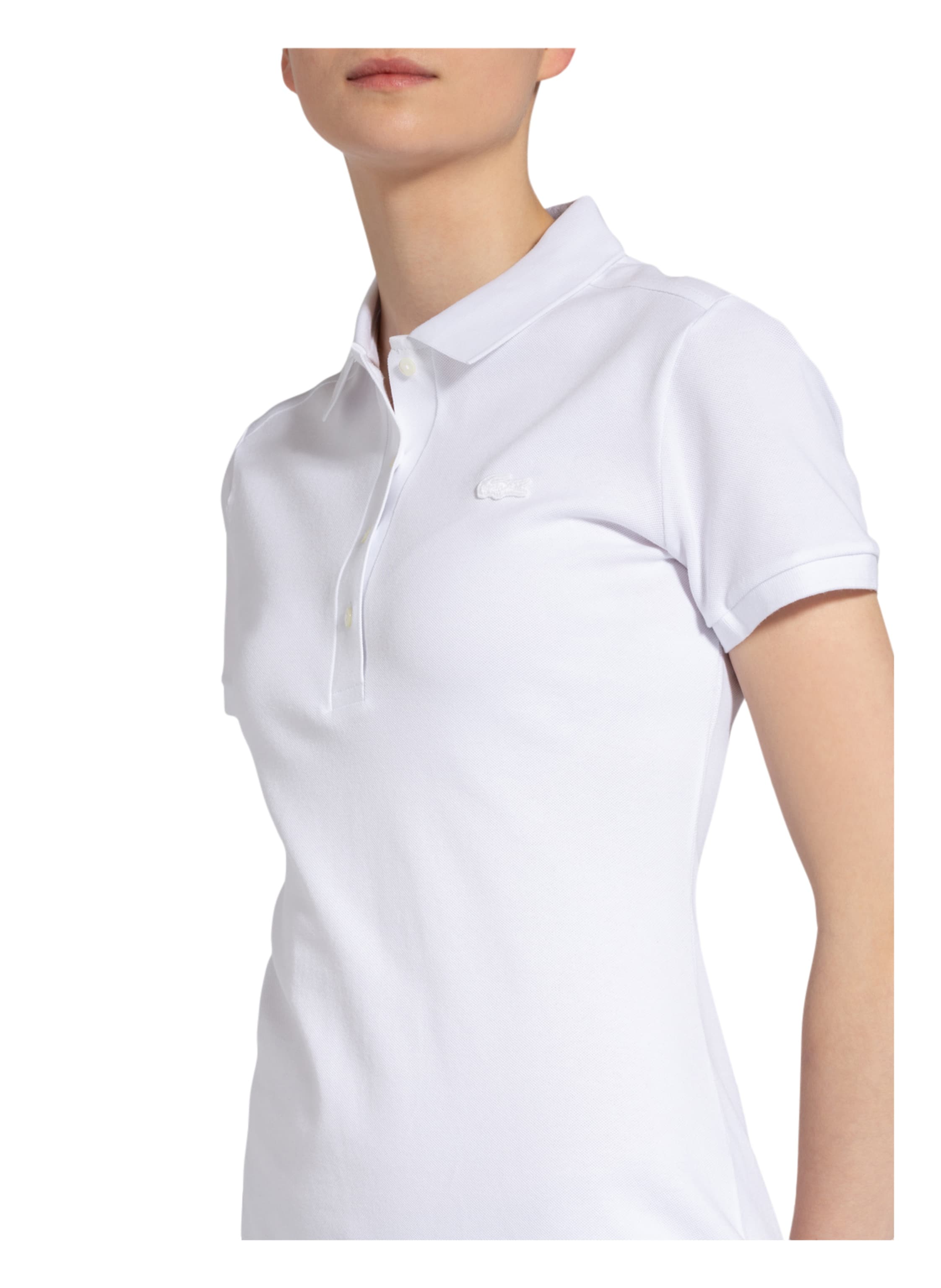 Thumbnail - Lacoste Piqué-Polokleid weiss