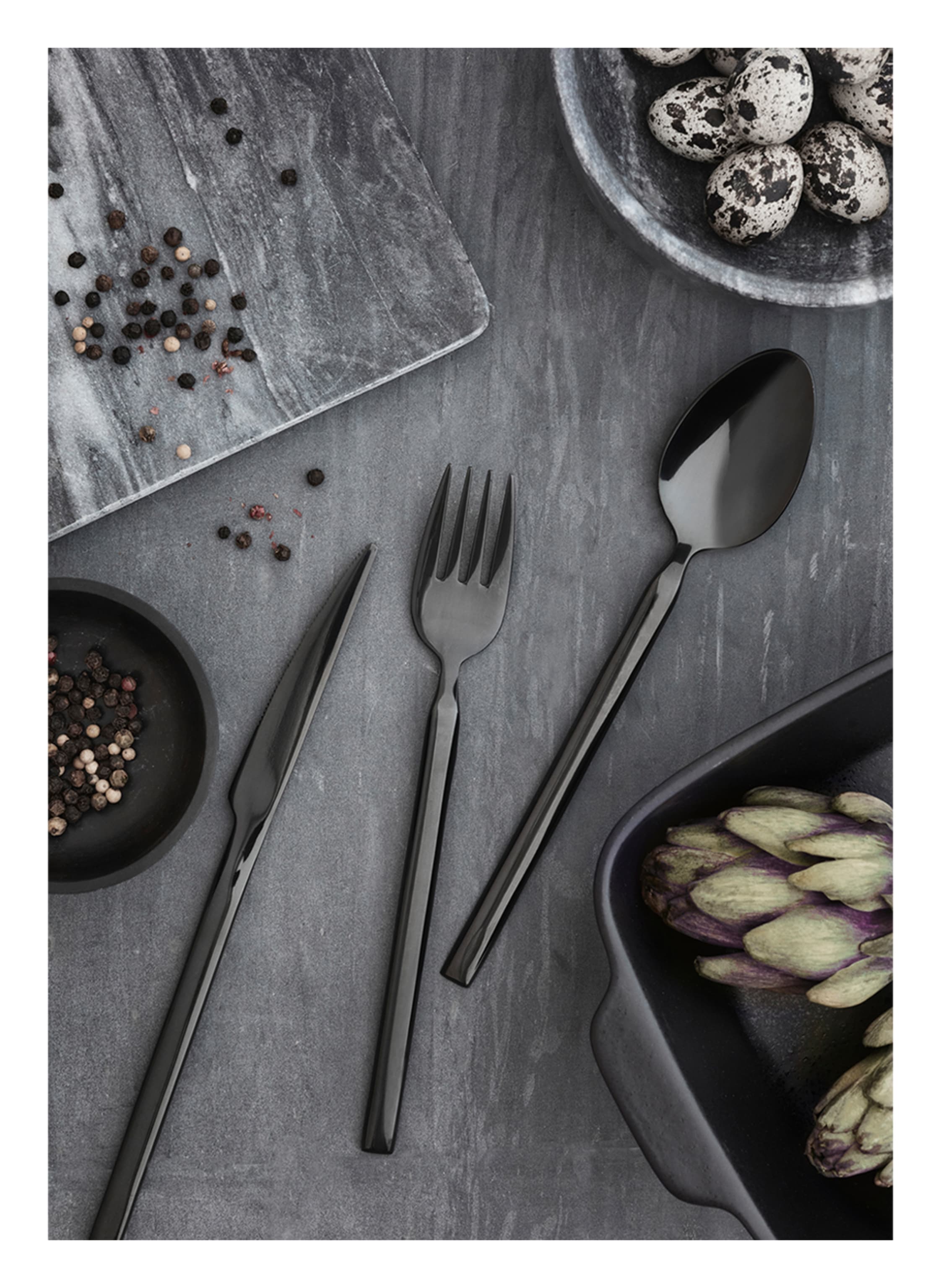 Thumbnail - Broste Copenhagen 4-Tlg. Besteck-Set Sletten schwarz