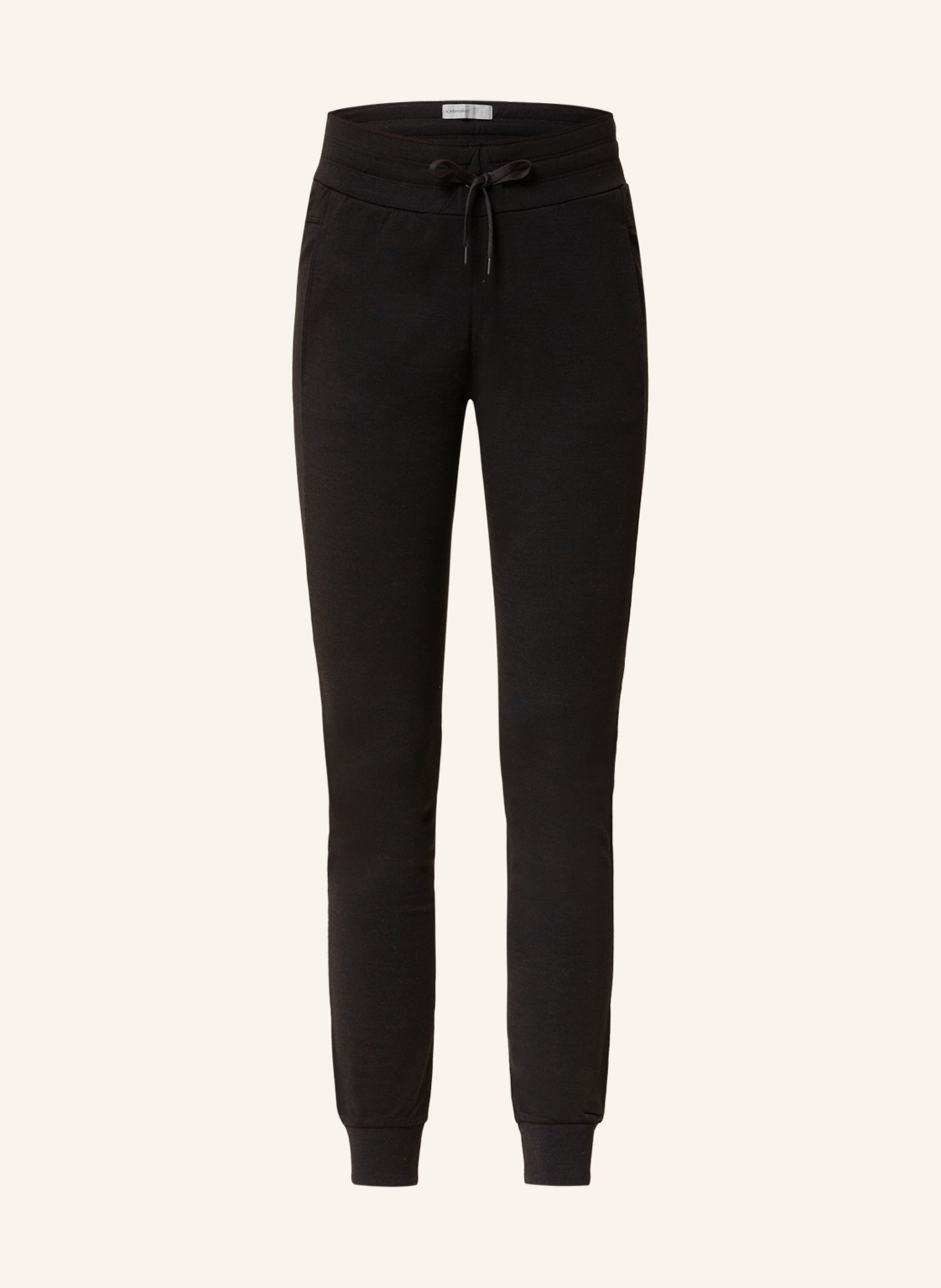 icebreaker Sweatpants CRUSH with merino wool in black