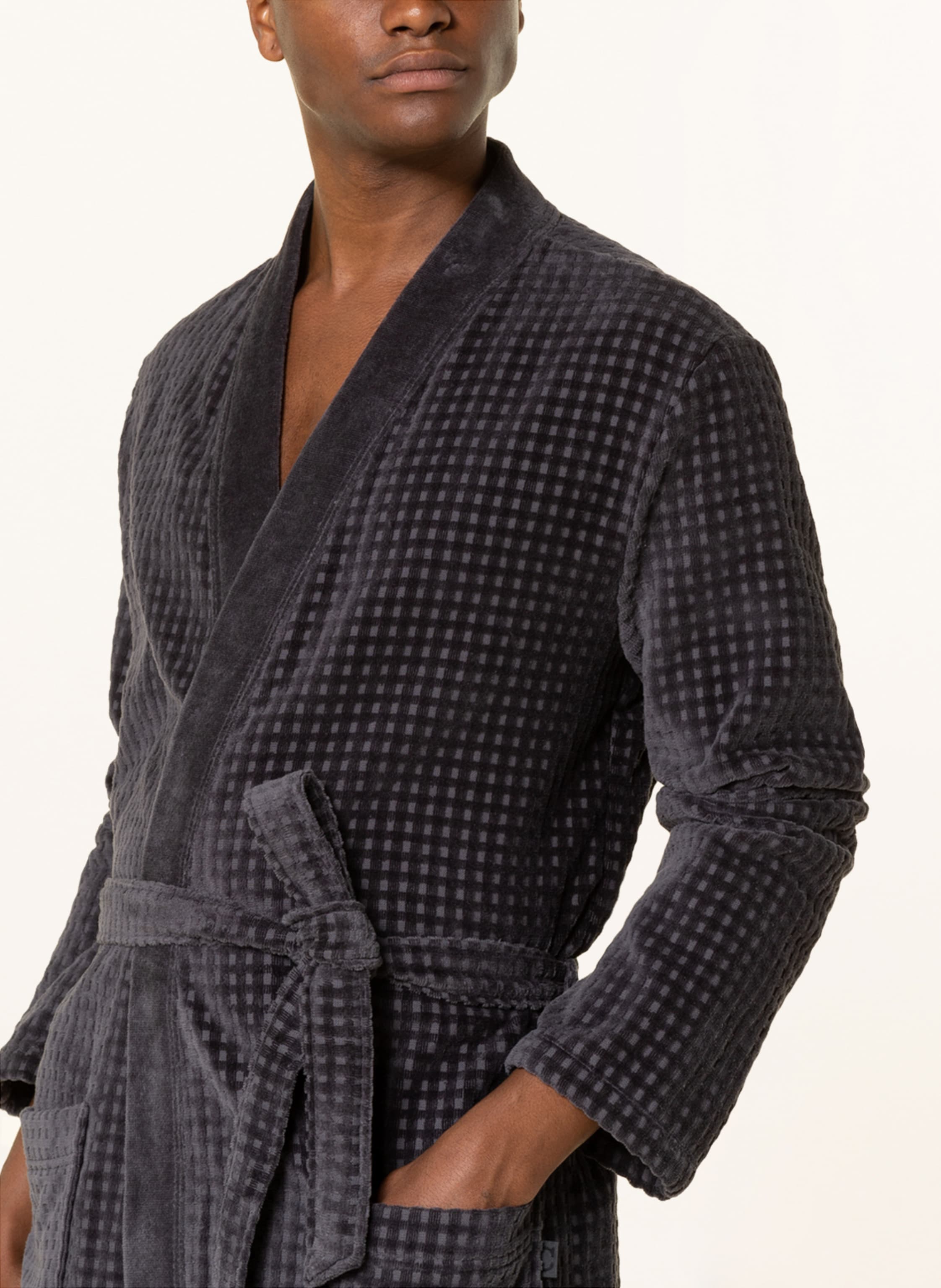 Thumbnail - Cawö Herren-Bademantel grau