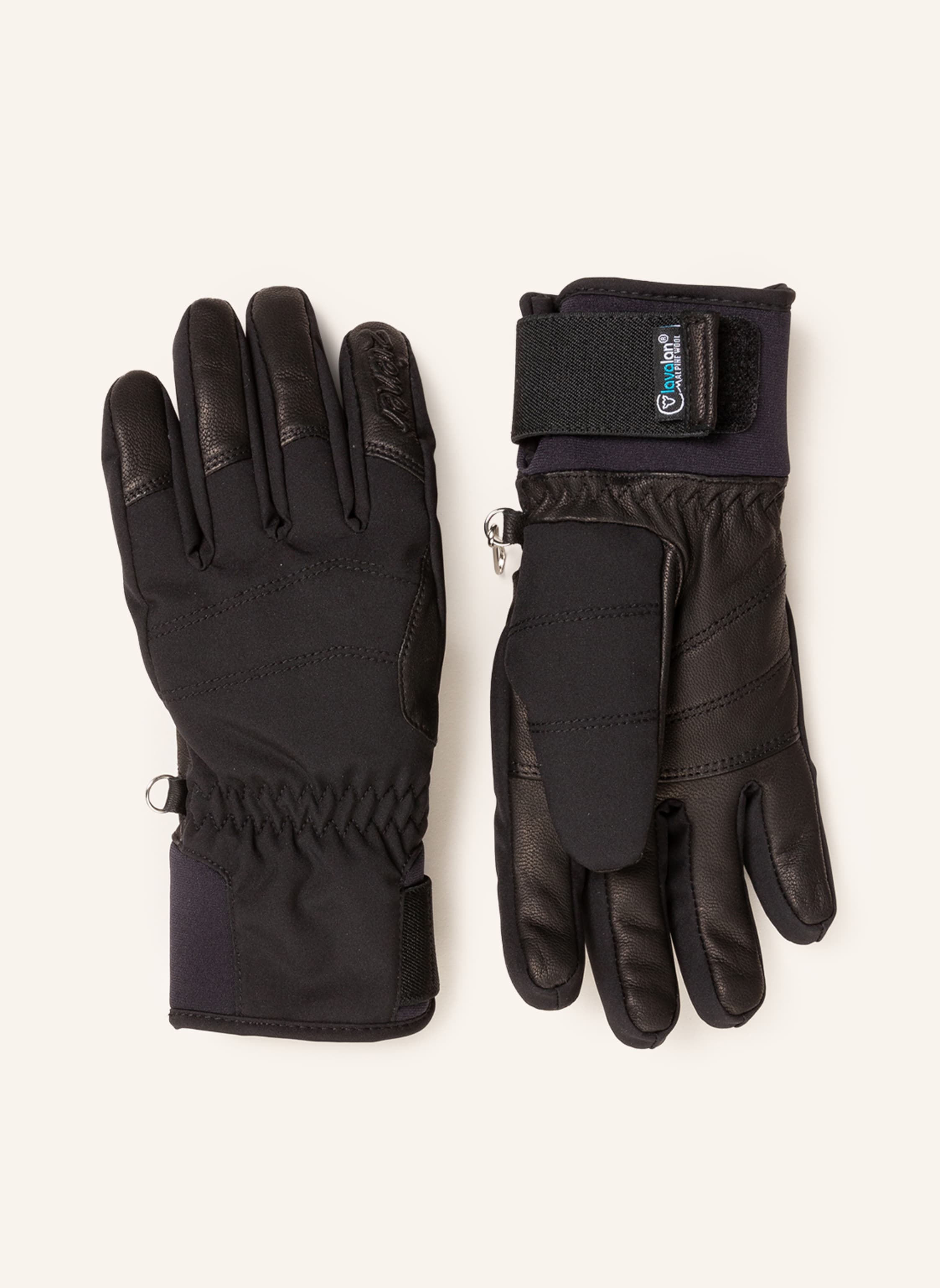 Ski ziener black in KALE AS® gloves