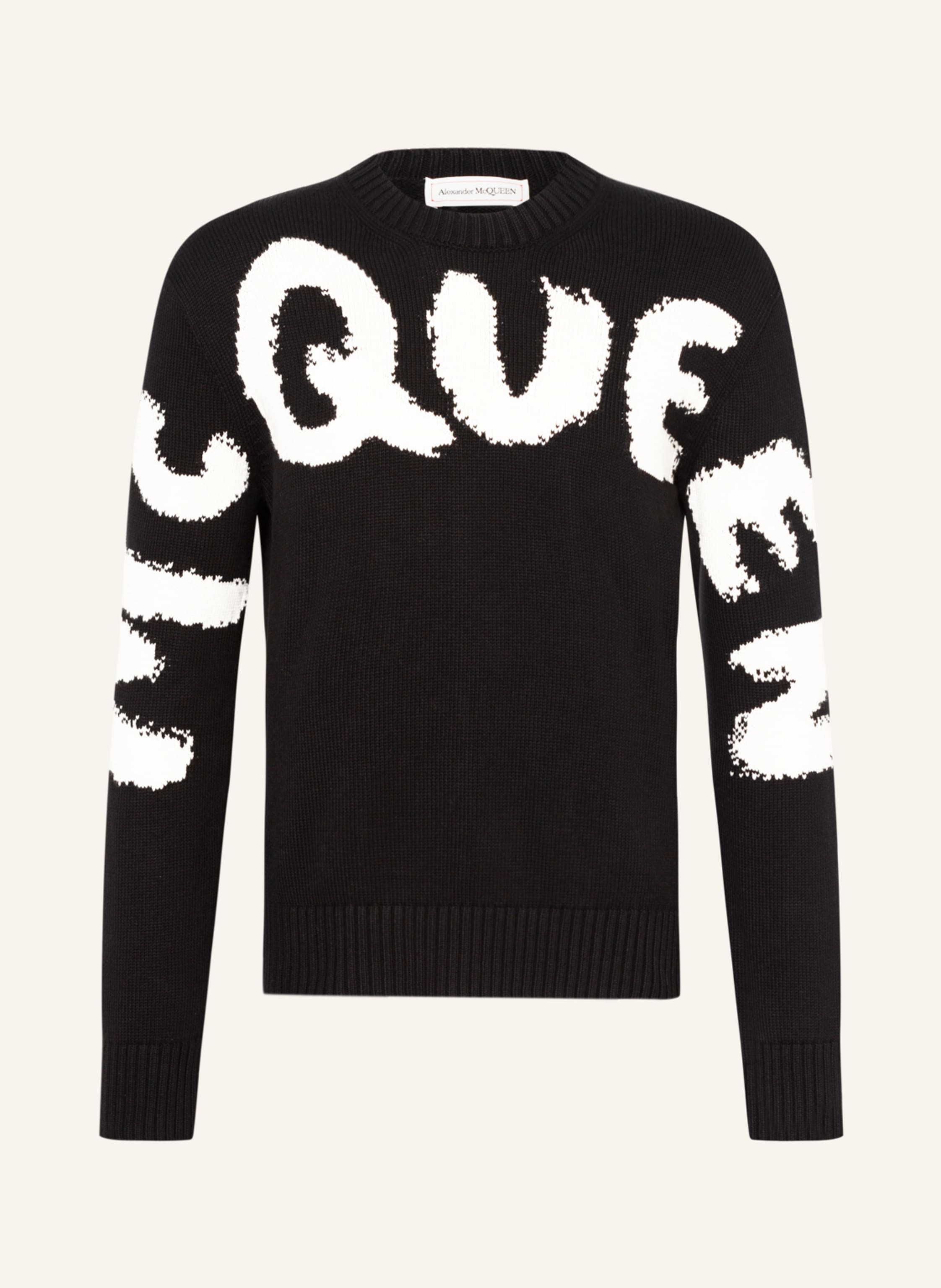 Alexander McQueen Sweatshirt in Schwarz für Herren Herren Bekleidung Pullover und Strickware V-Ausschnitt Pullover 