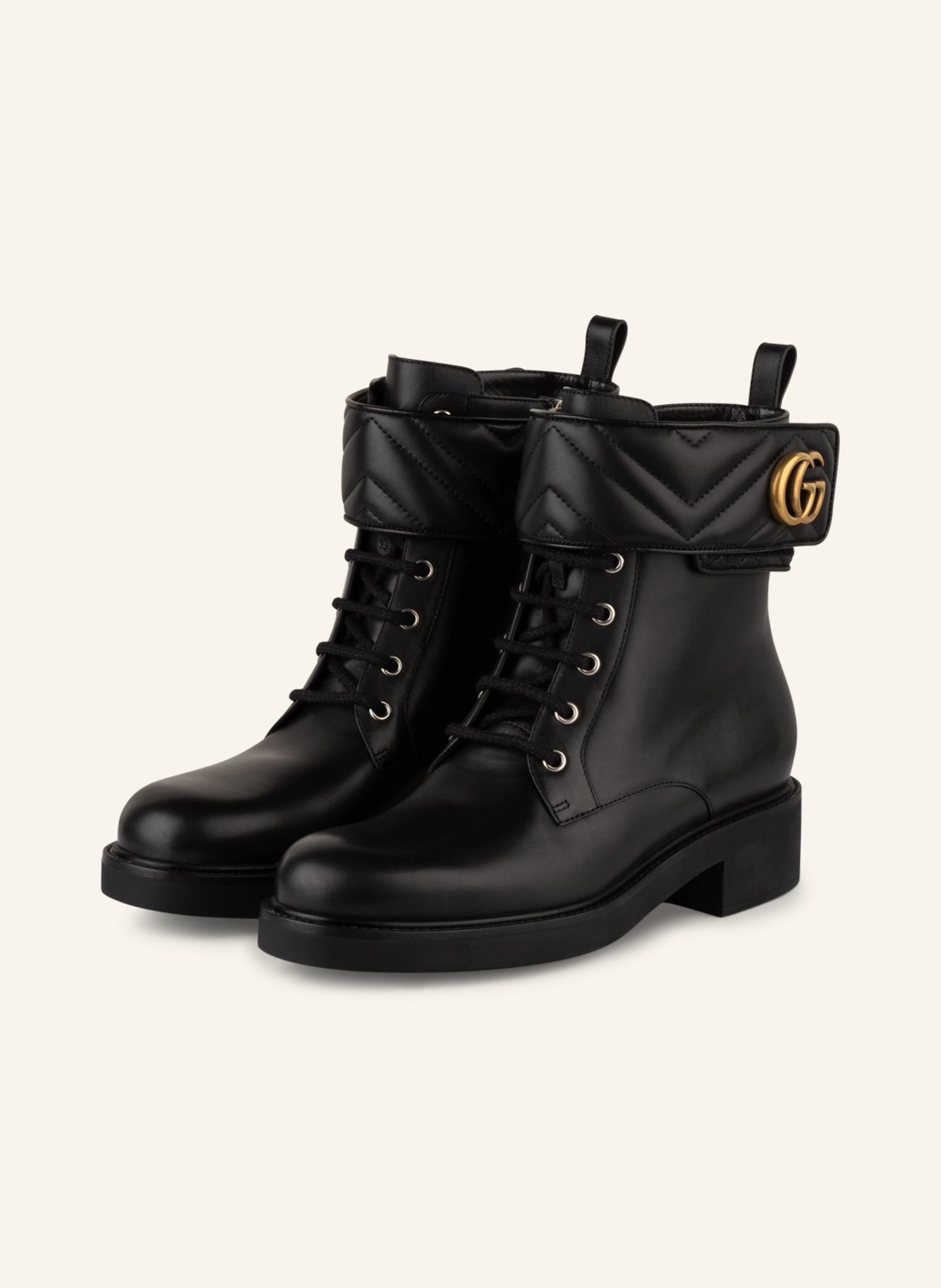 GUCCI Lace up ankle boots in black